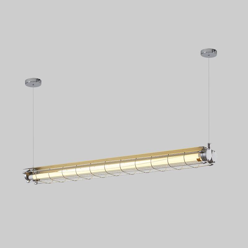 Handcrafted Glass Channel-Set Diffusers Linear Chandelier Sleek Design