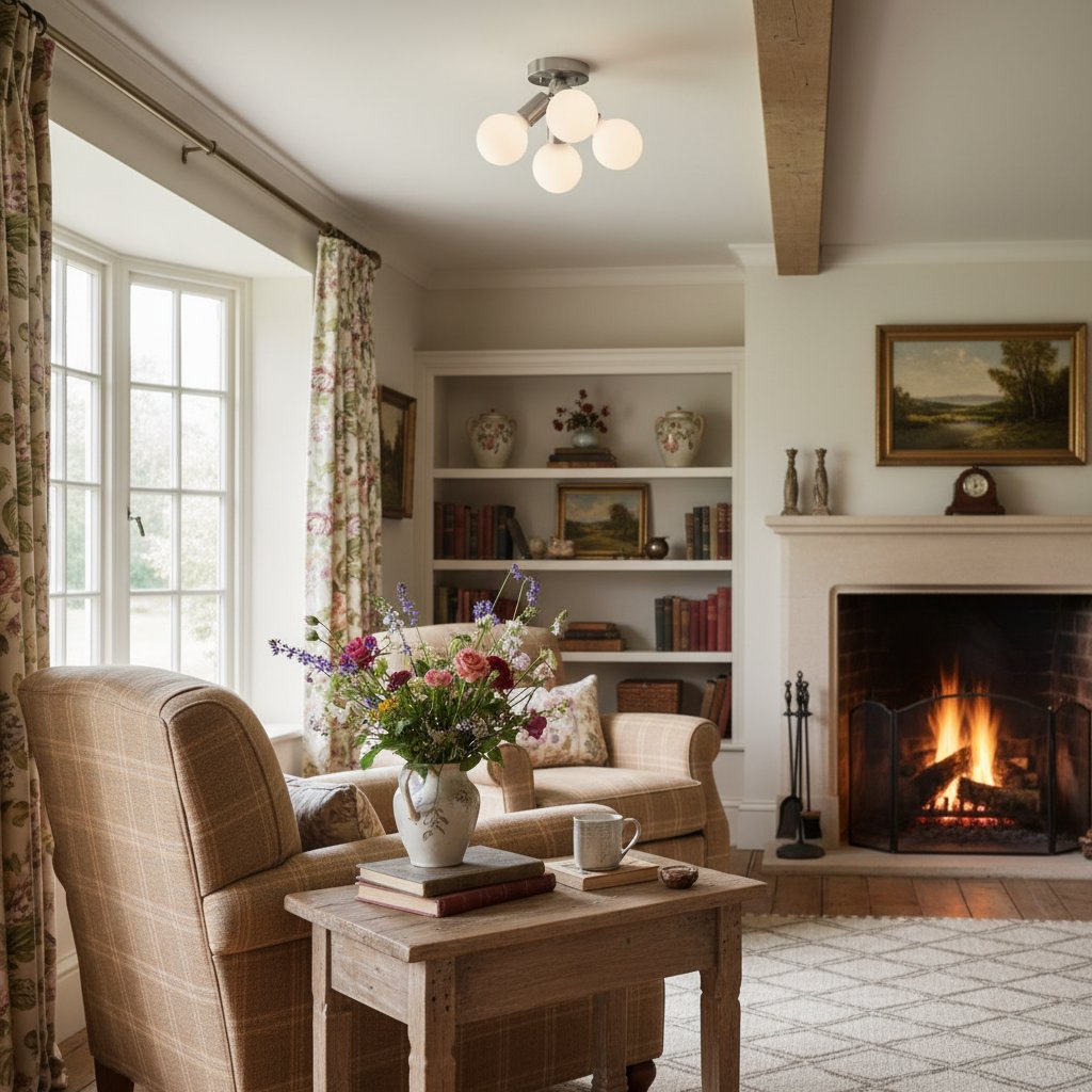 Glorica Glass Flush Mount Light - Globe Ceiling Fixture Modern