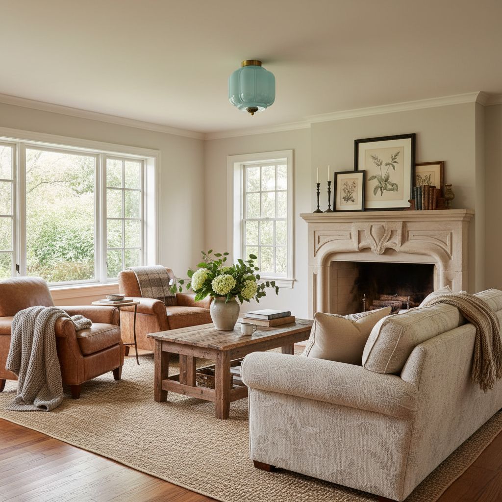 Vintage Eloise Milk Glass Flush Mount Ceiling Light - Vintage Charm Soft Glow