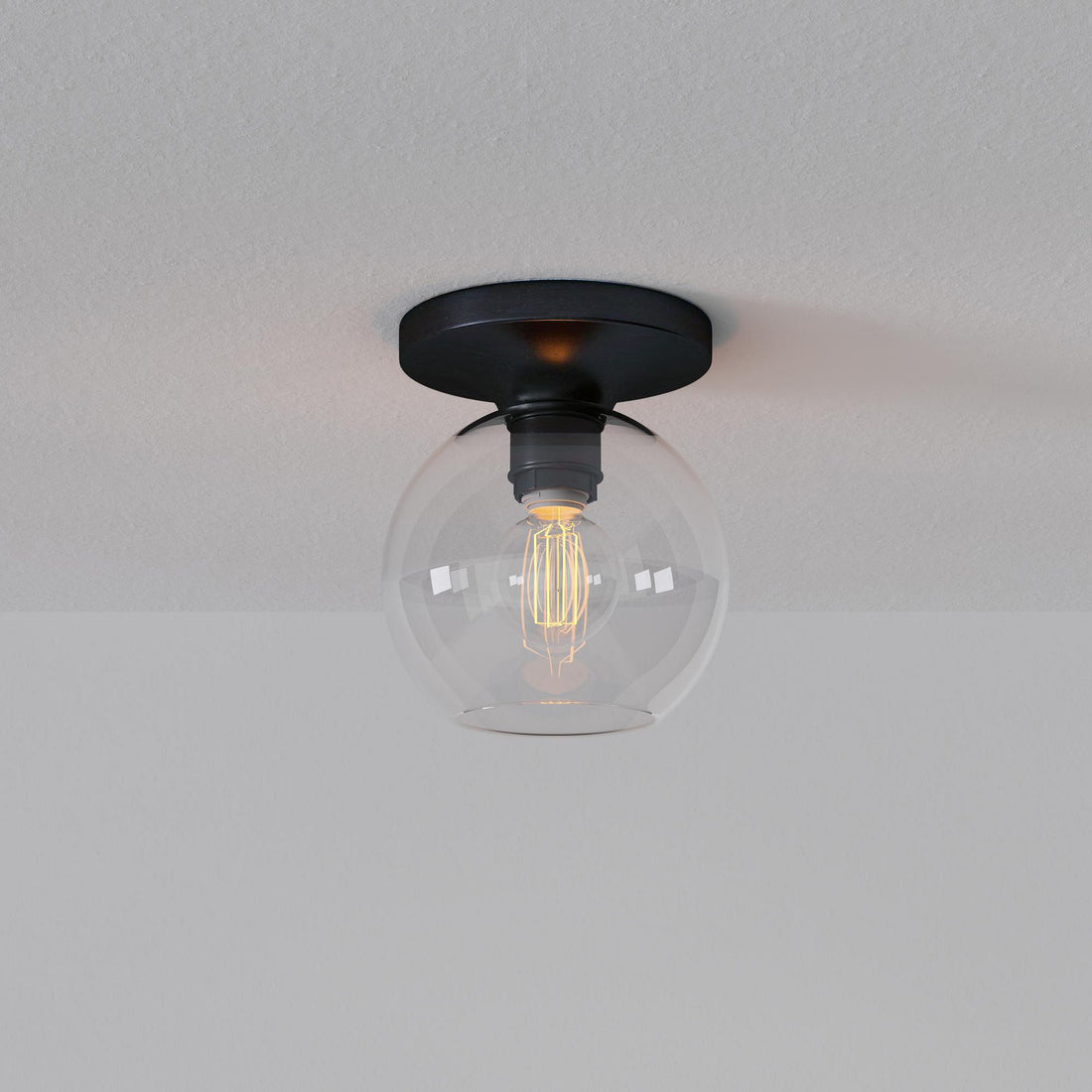 Selvion Modern Globe Ceiling Light - Damp-Rated Bathroom Lighting - Luxe Glass Shade