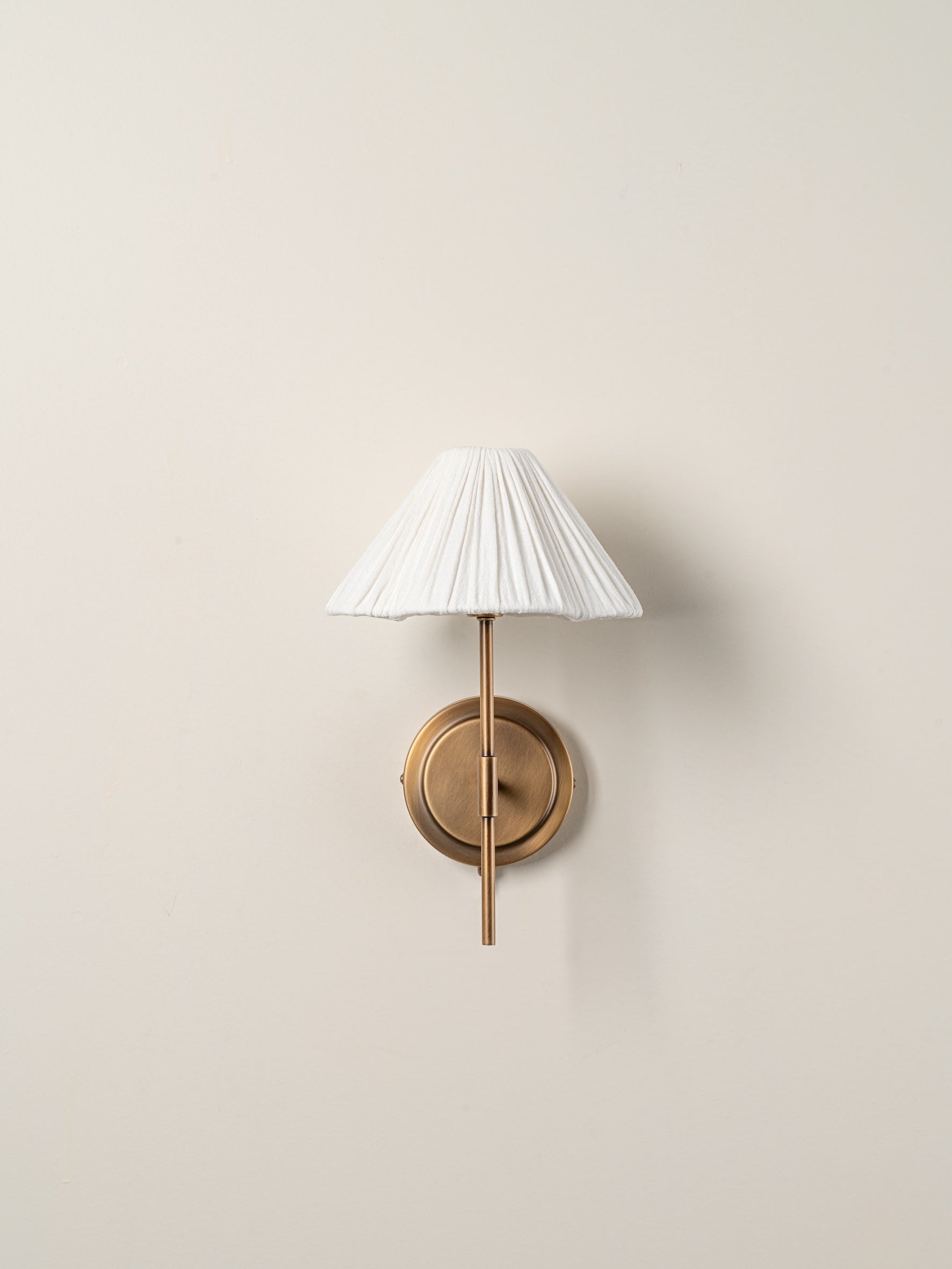 Lindi - Aged Brass and Linen Scalloped Wall Light