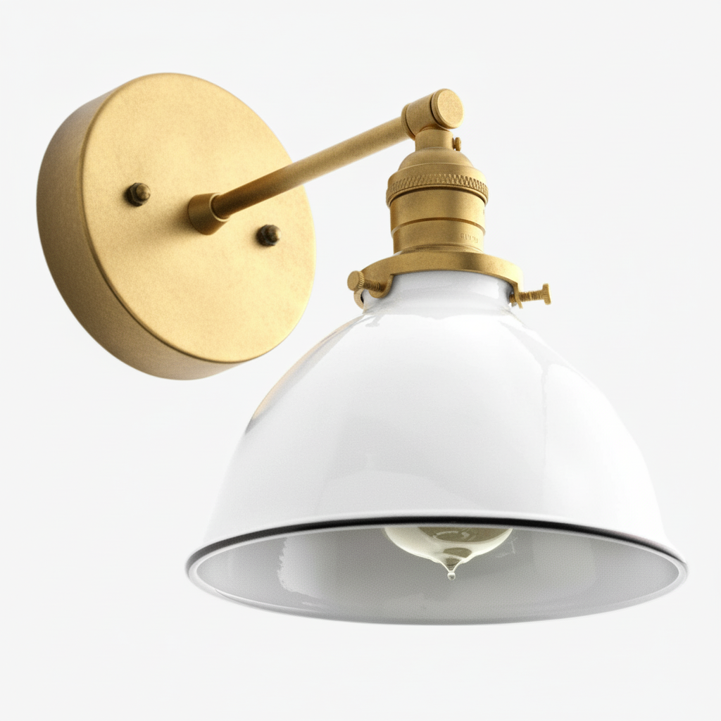 Conique Metal  Wall Sconce - White Metal Shade - Industrial Modern Lighting