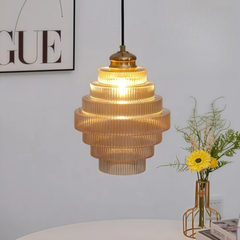 Suspension Verre Fumé Design – Suspension en Verre Vintage pour Salon