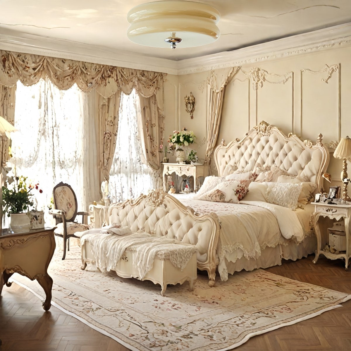 Double Layer Glass Disc Ceiling Light – Art Deco Flush Mount