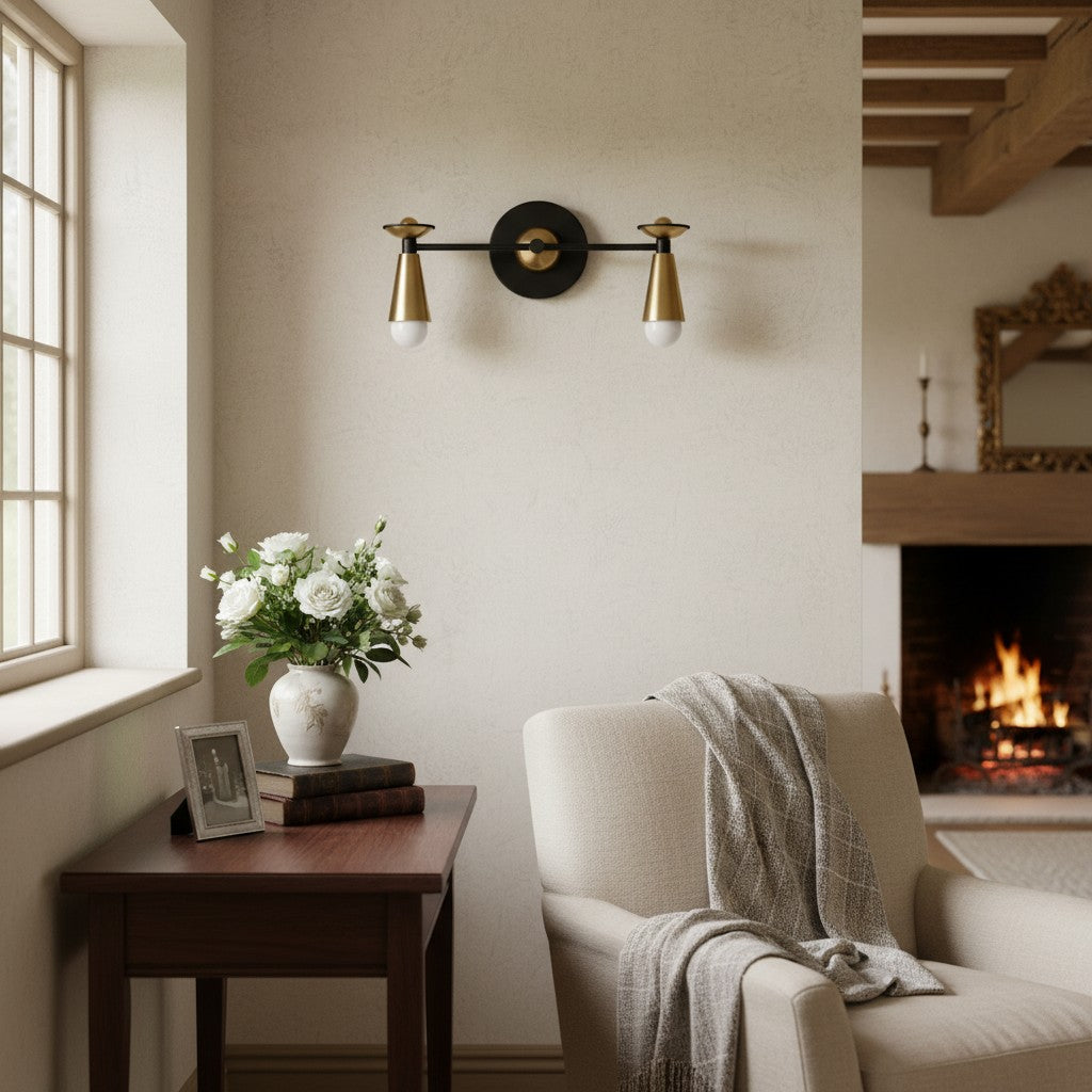 Pyralis Cone Modern Art Deco Lighting - Vintage Style Vanity Sconce Light