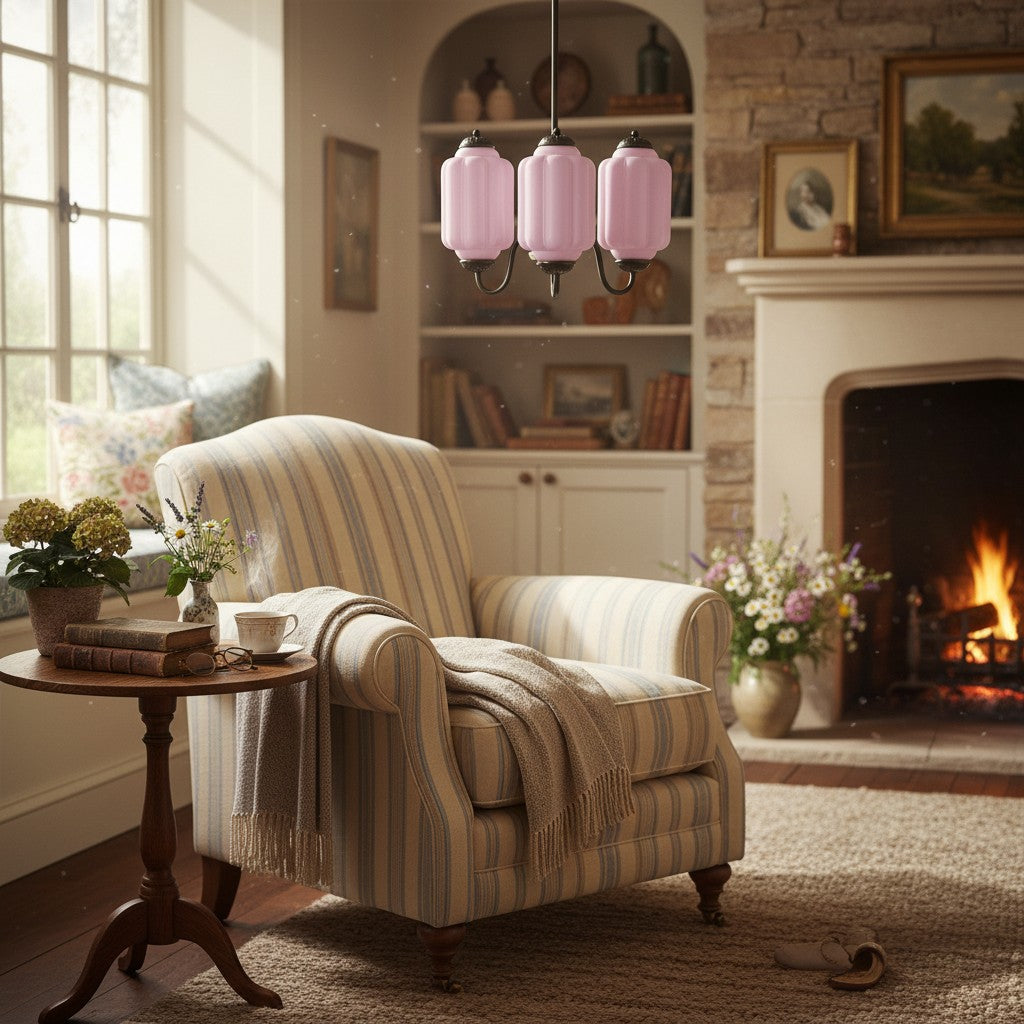 Eloise Vintage Glass Chandelier - Milk Glass Home Accent