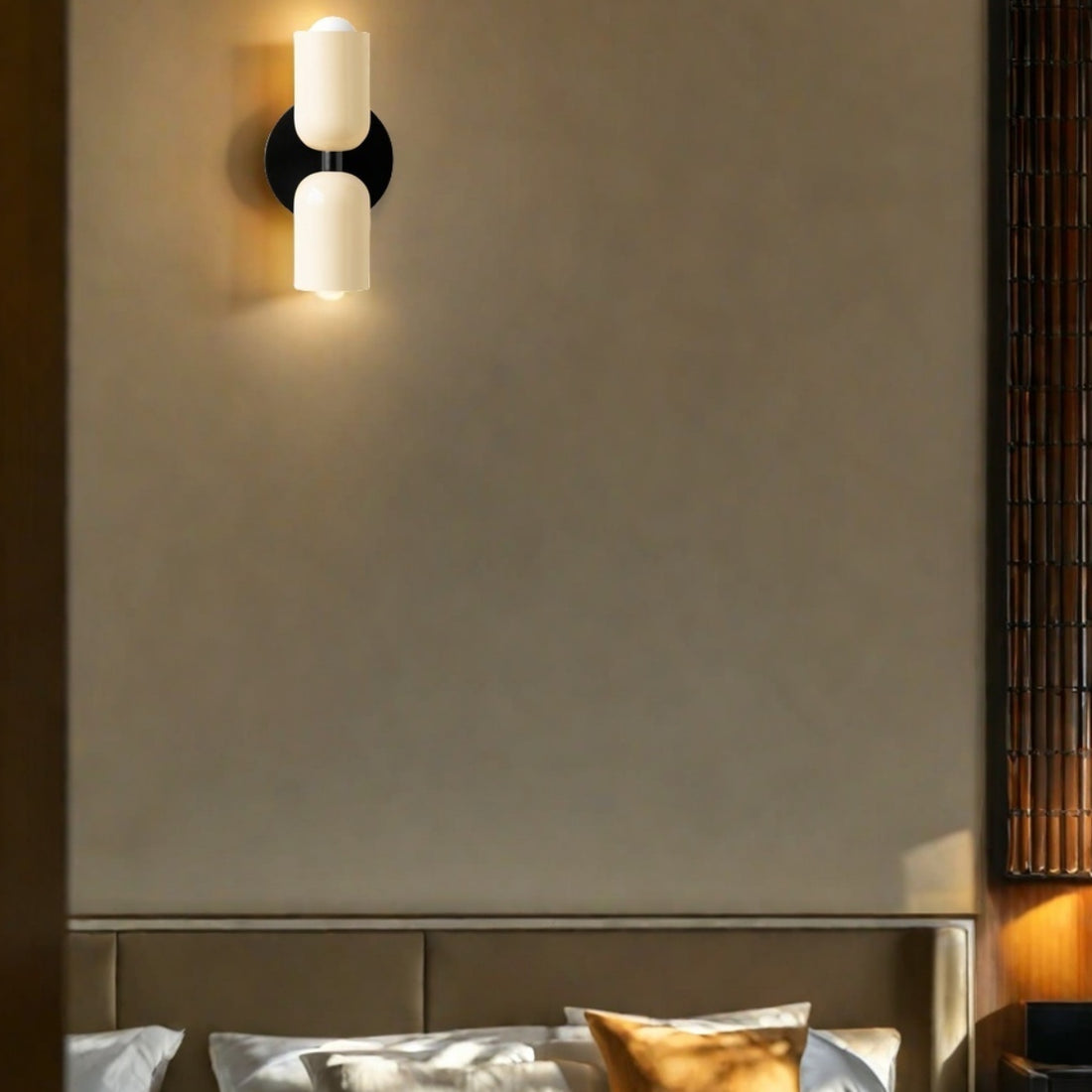 Applique murale à double tête de style morandique – Métal elliptique, multicolore