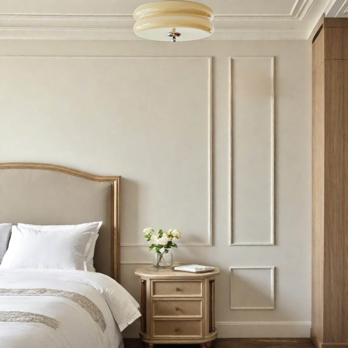 Double Layer Glass Disc Ceiling Light – Art Deco Flush Mount