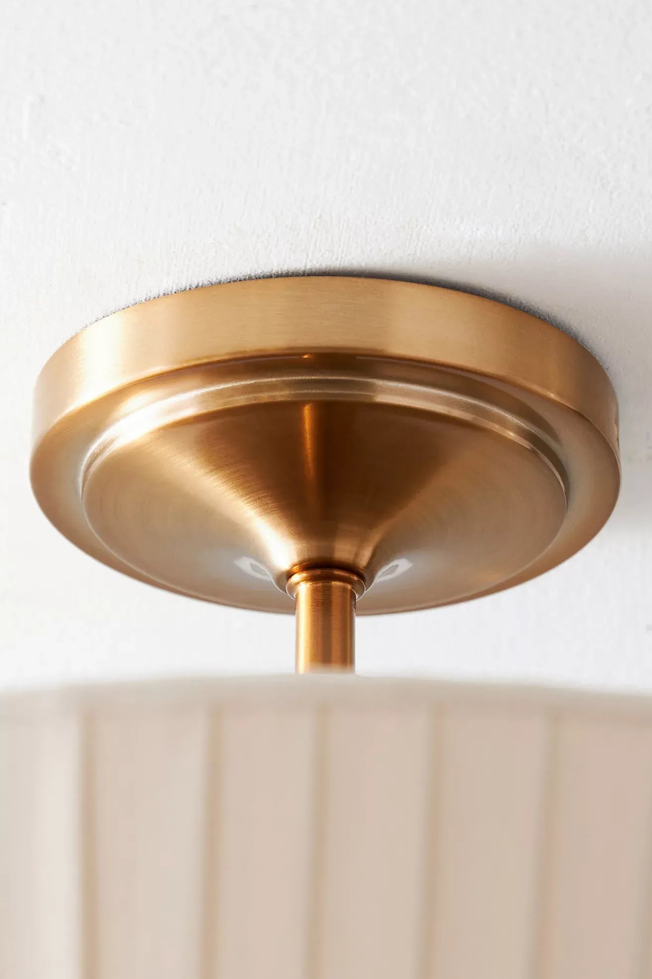Elumina Modern Fabric Ceiling Lamp - Brass Flush Mount for Dining Room