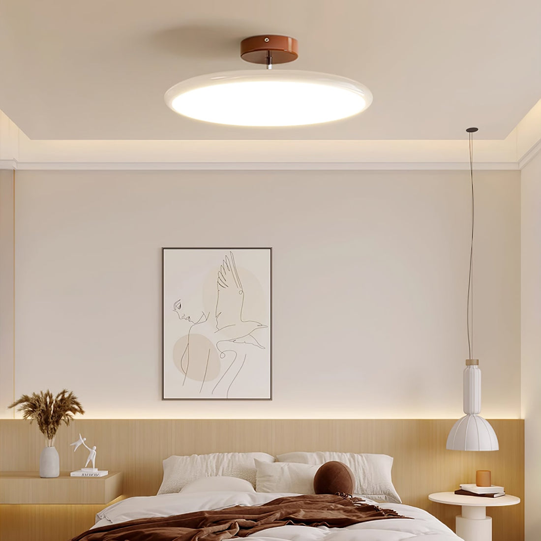 Plafonnier contemporain en métal et acrylique, éclairage d'ambiance chaleureux