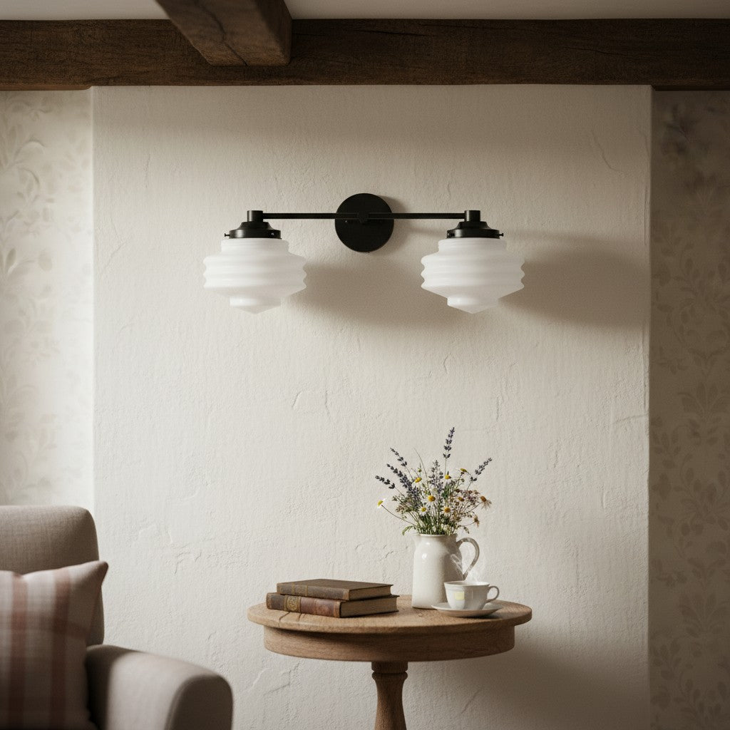 Geotower Glass Modern Wall Sconce - Glass Globe Light - Elegant Home Fixture
