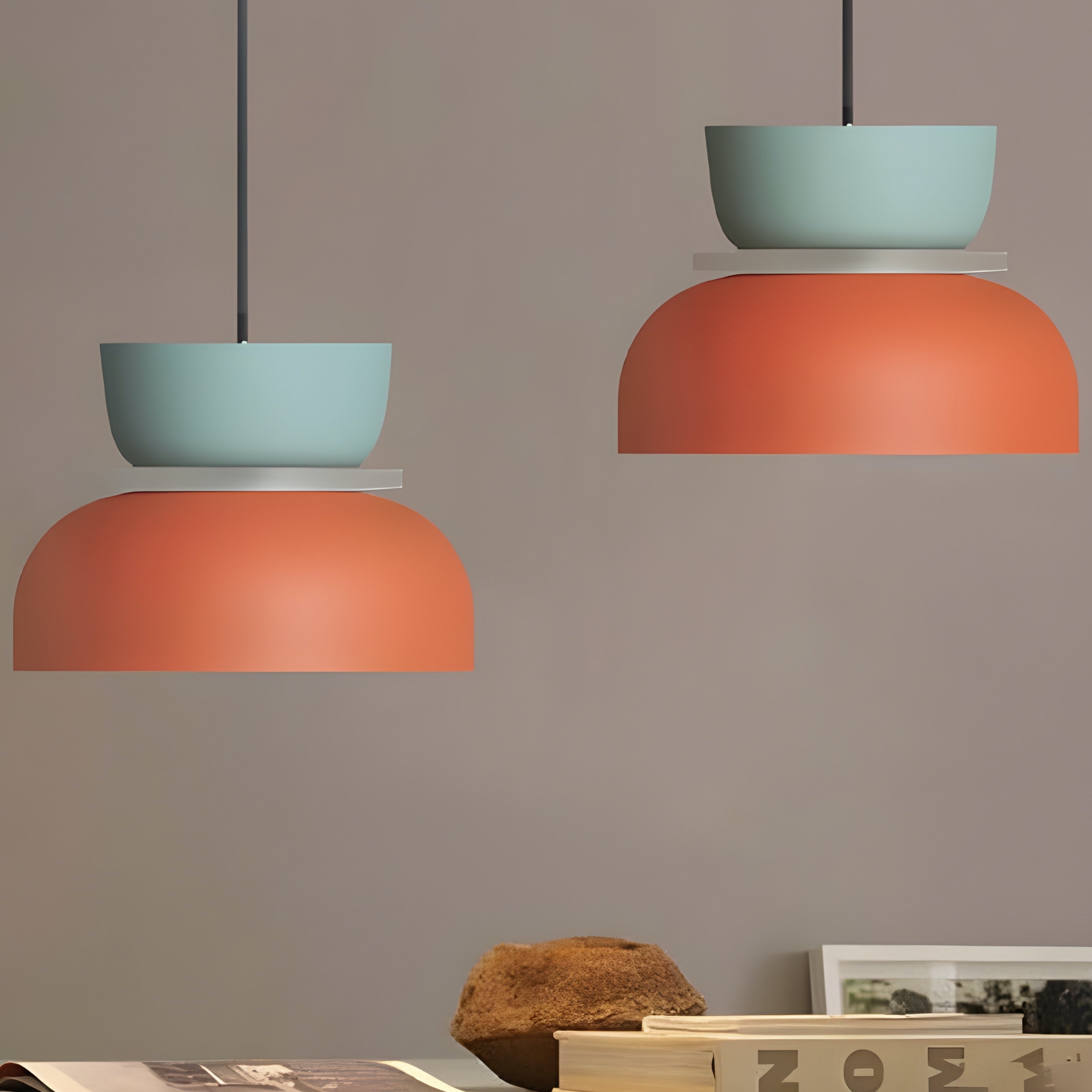 Macri Bowl Shade Pendant Light – Multicolor Double Layer Lamp