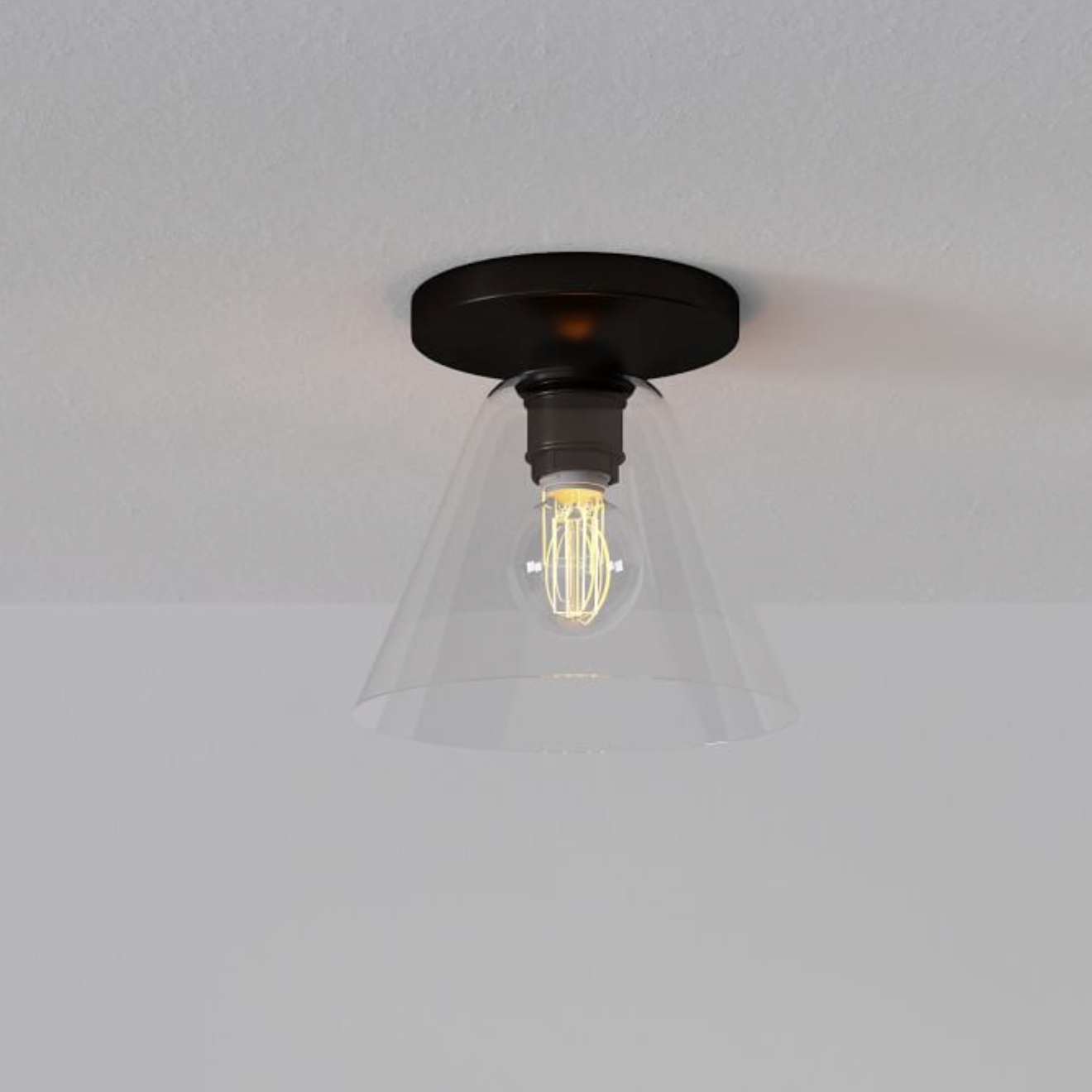 Conica Cone Flush Mount – Glass Ceiling Light for Modern Spaces