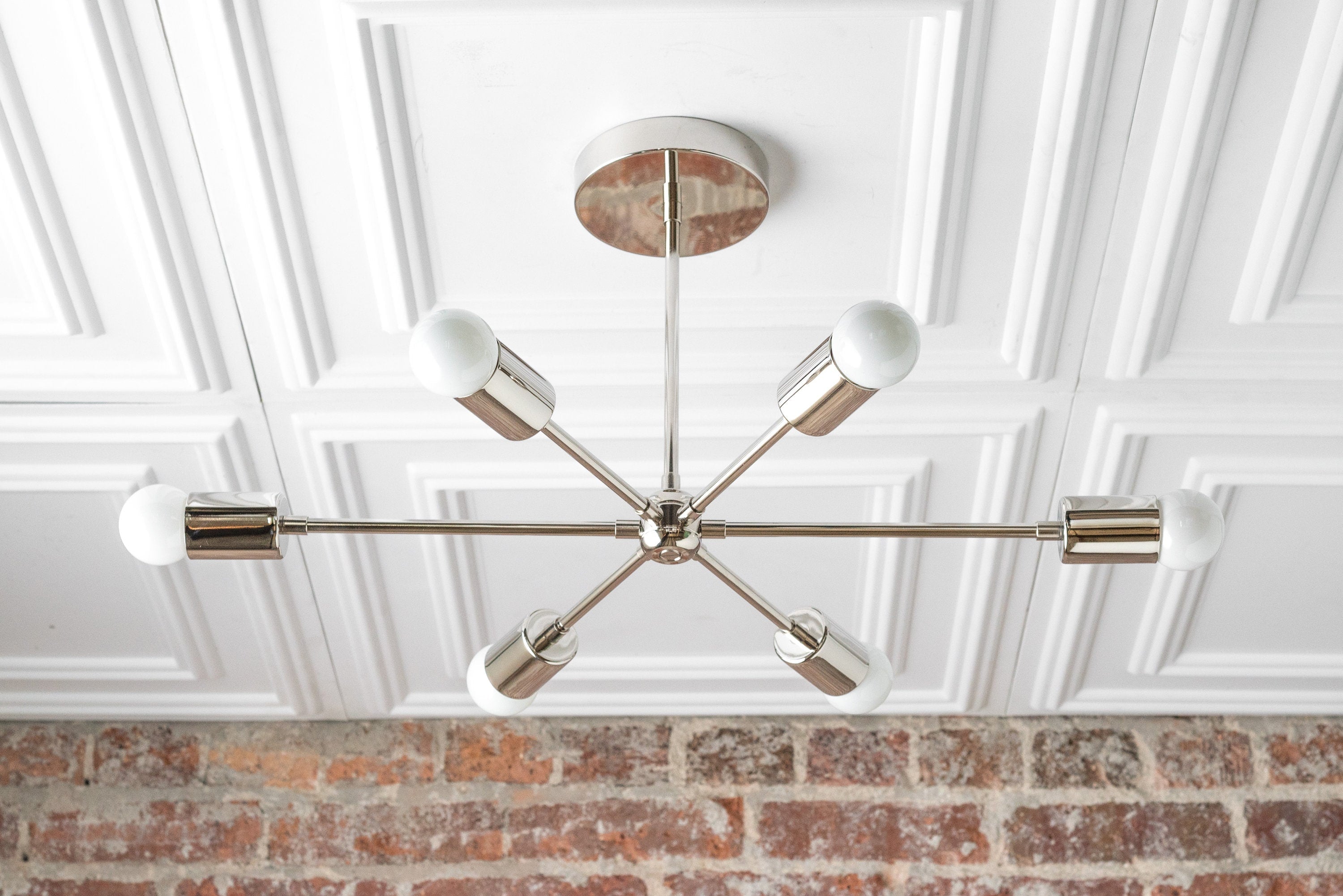 Mobilux Line Mid Century Modern Chandelier - 6 Heads Hanging Ceiling Light