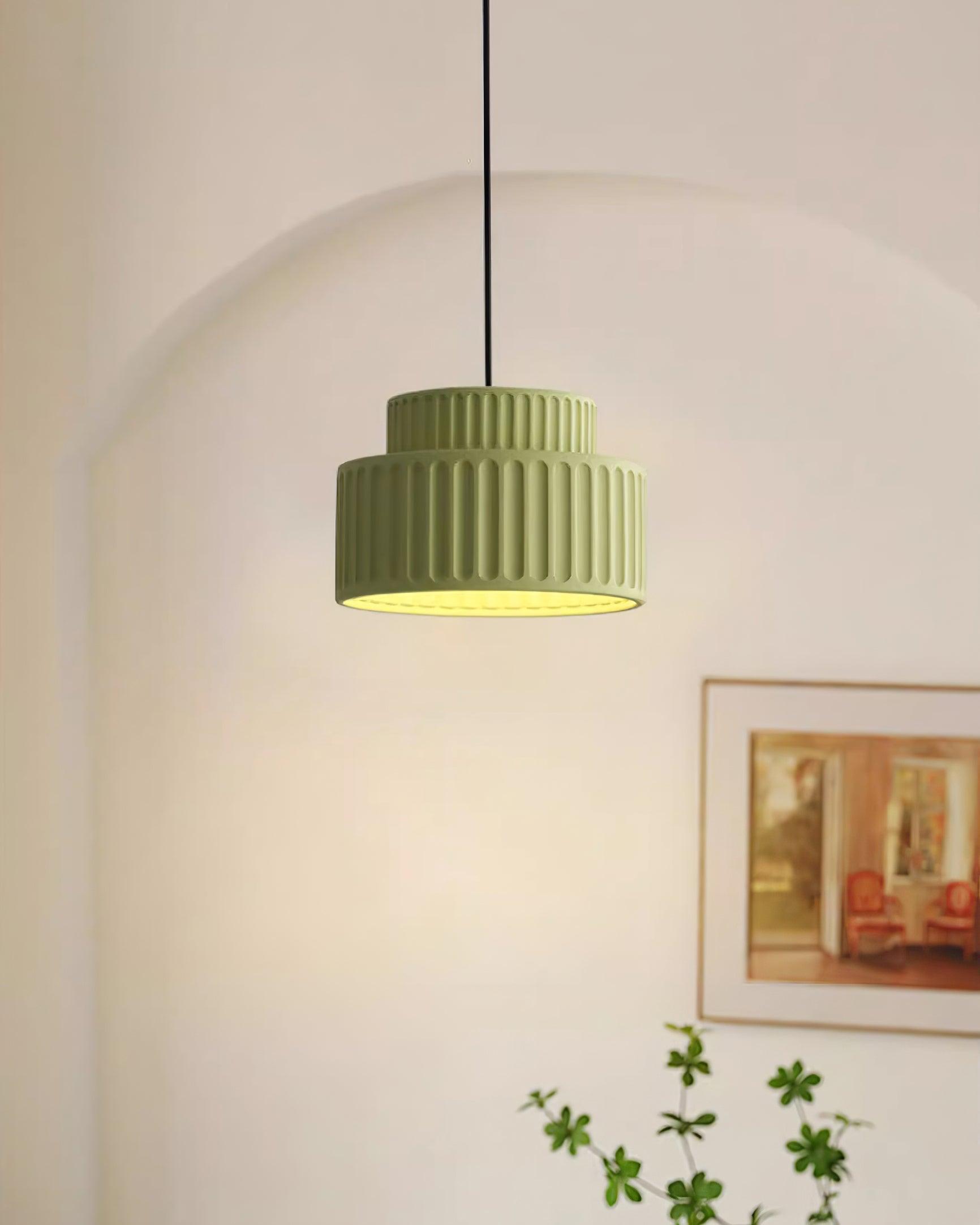 Green Retro Acrylic Ceiling Light Resin Shade Compatible with Dimmer Switches