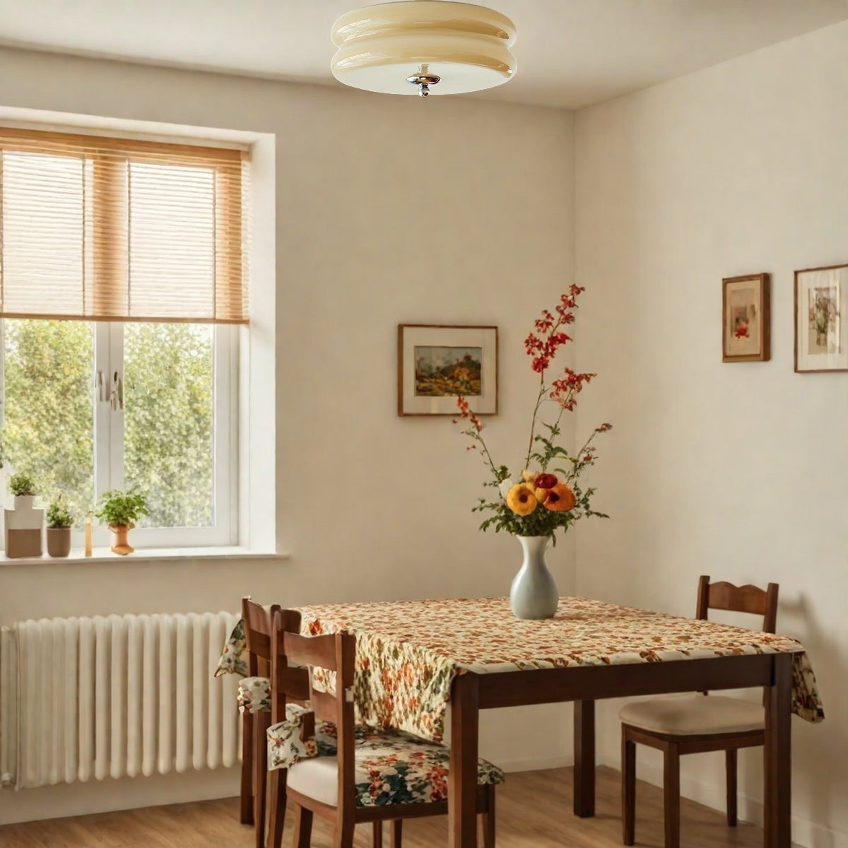 Double Layer Glass Disc Ceiling Light – Art Deco Flush Mount