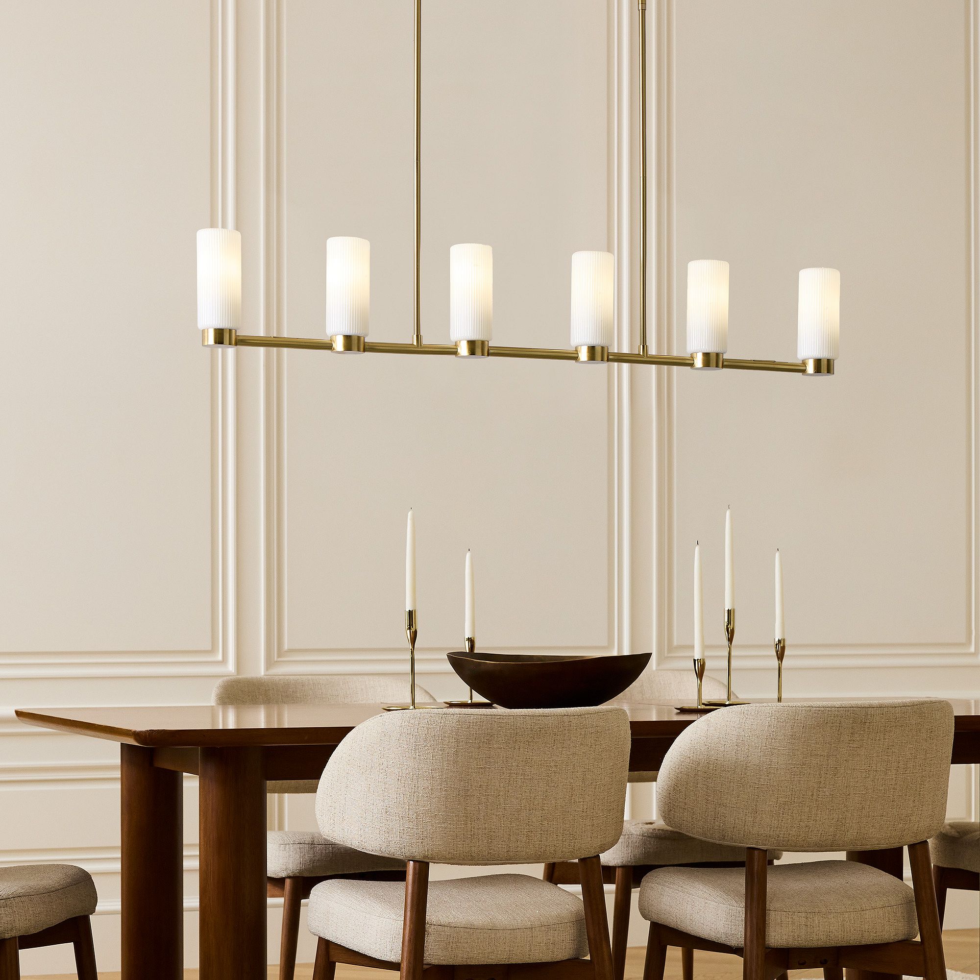 Rivora Fluted Glass Chandelier – Elegant Ribbed Lasting Design