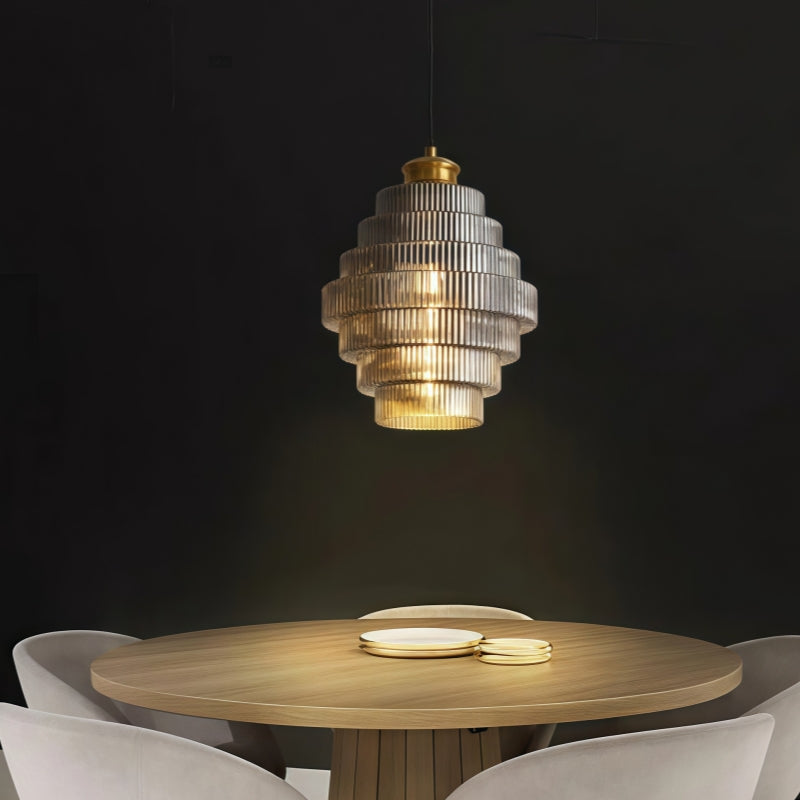 Suspension Verre Fumé Design – Suspension en Verre Vintage pour Salon