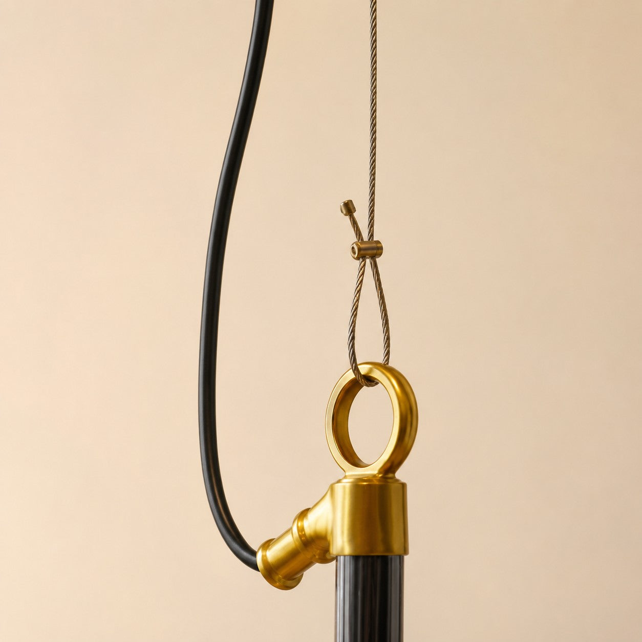 Vintage industrial clear glass pendant light interior and detail image