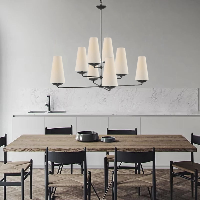 Contemporary Fontaine Vertical Chandelier - Modern Multi-Head Pendant Fixture