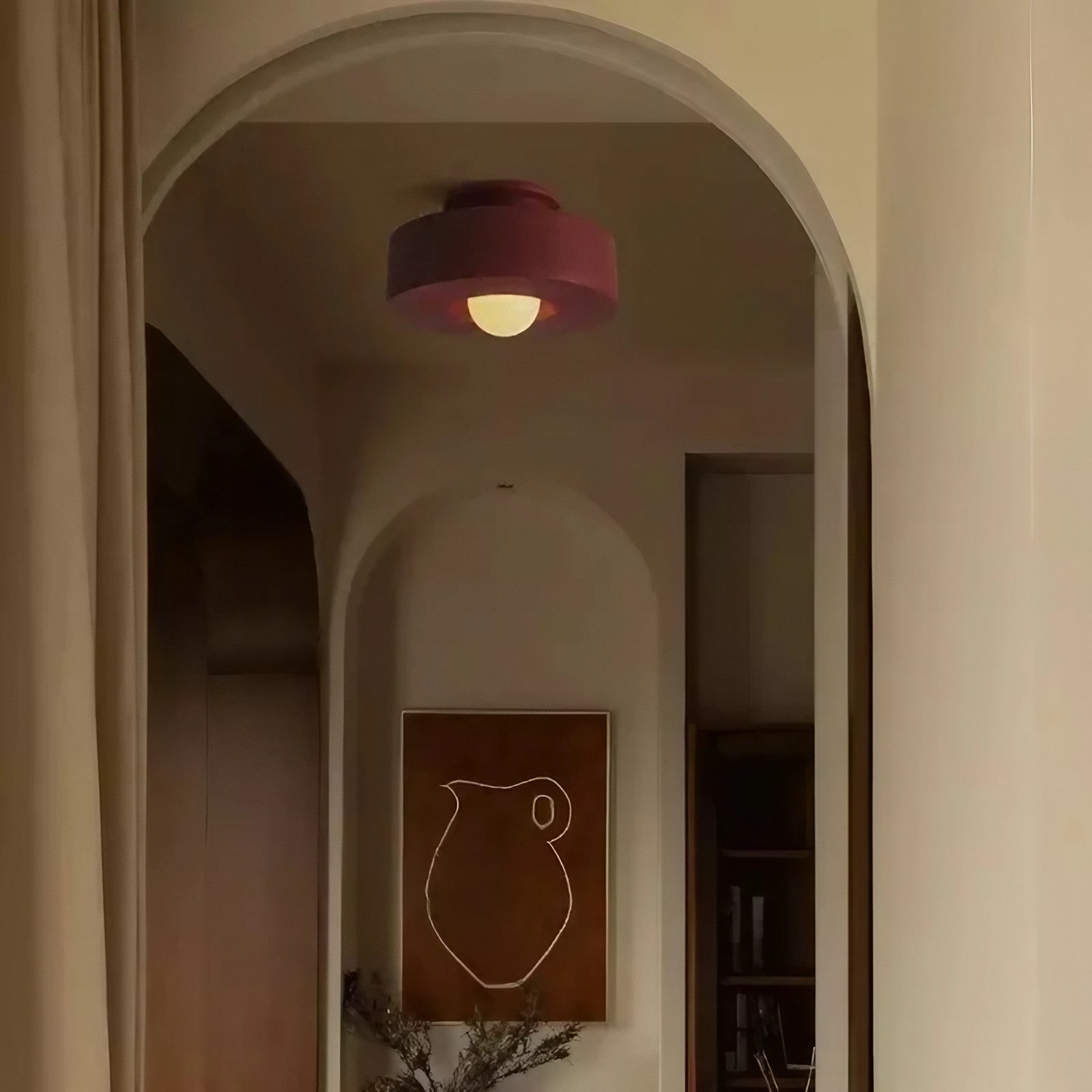 Resin Round Ceiling Lamp – Retro Wabi Sabi Style for Calm Interiors