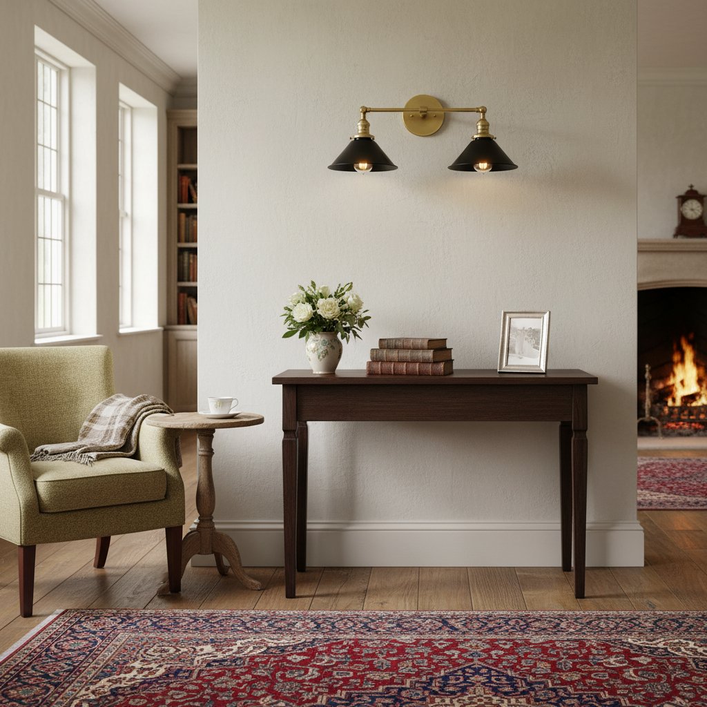 Conique Metal Industrial Wall Sconce with Dual Cone Shades - Vintage Metal Finish