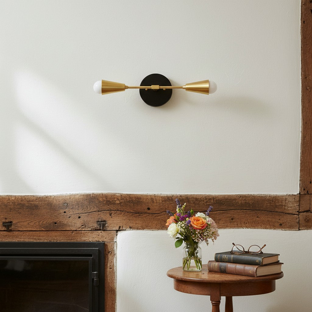 Mobilux Line Minimalist Vanity Light Fixture - Mid Century Bathroom Sconce