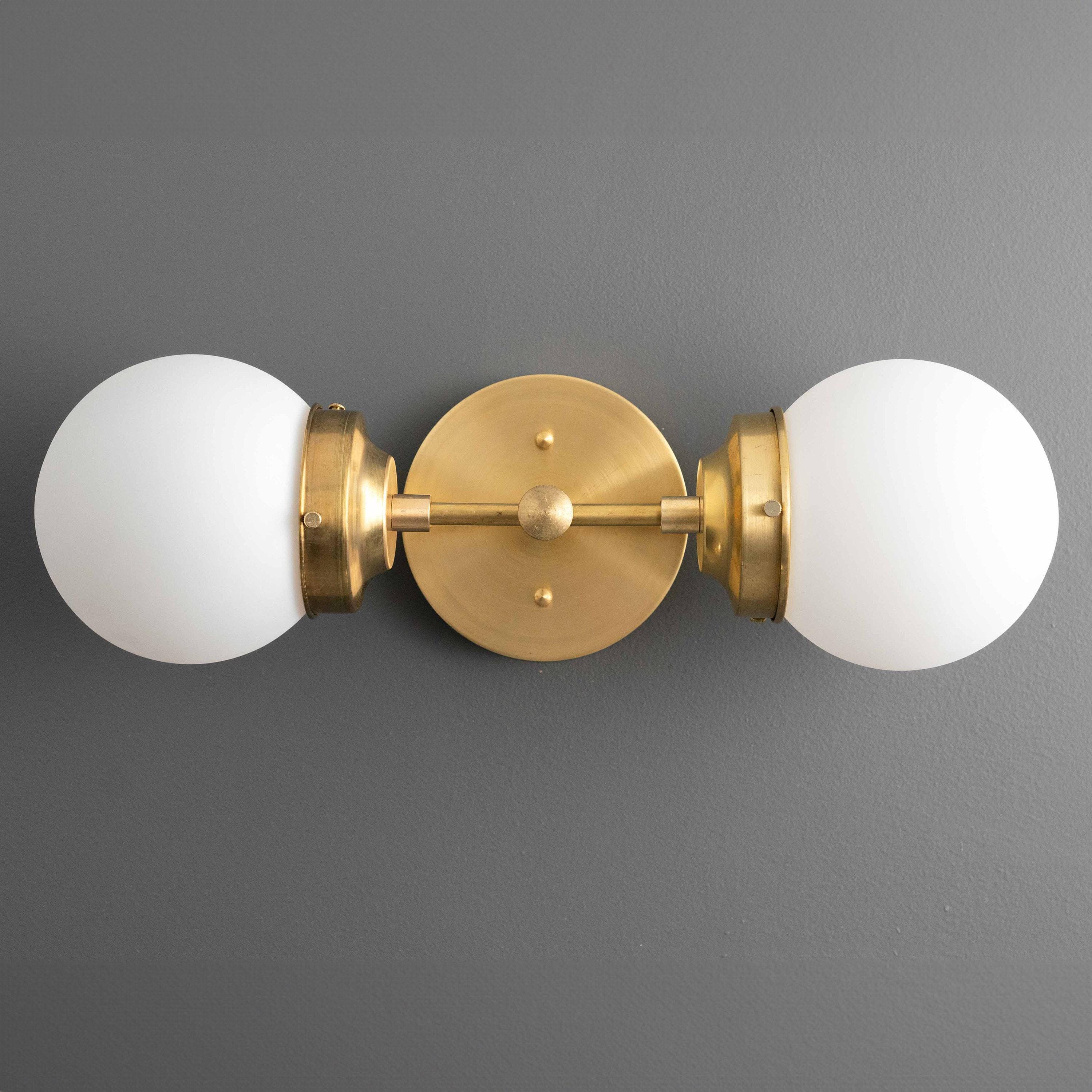 Lumio Globe Modern Geometric Sconce - Two Light Bathroom Vanity Lighting