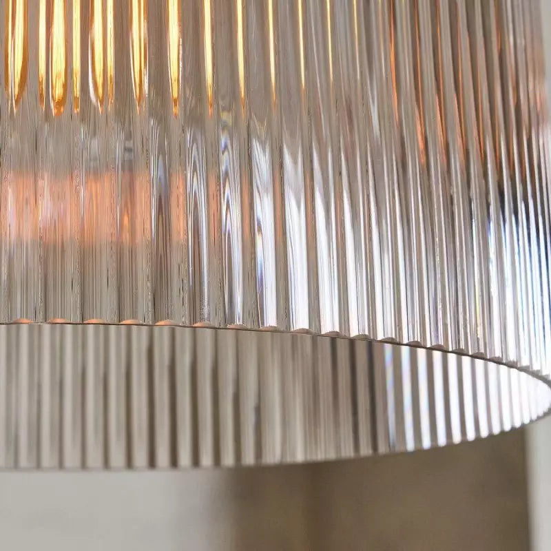 Farmhouse Cooper Ribbed Pendant Light - Antique Style Warm Faceted Radiance