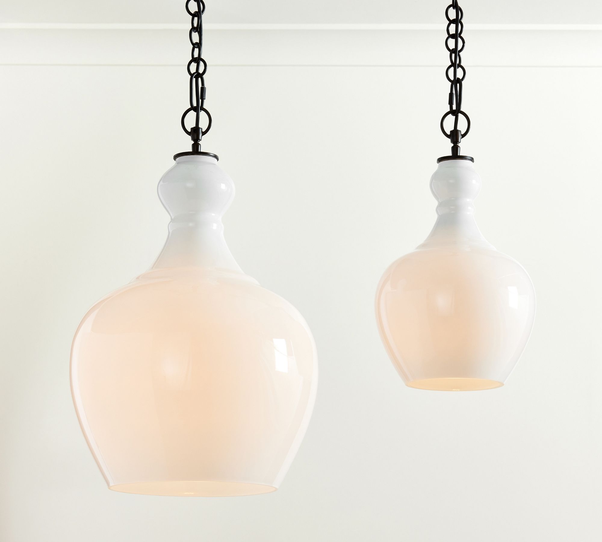 Lawson Glass Pendant Light - Recycled & Milk Glass with Bronze Accent