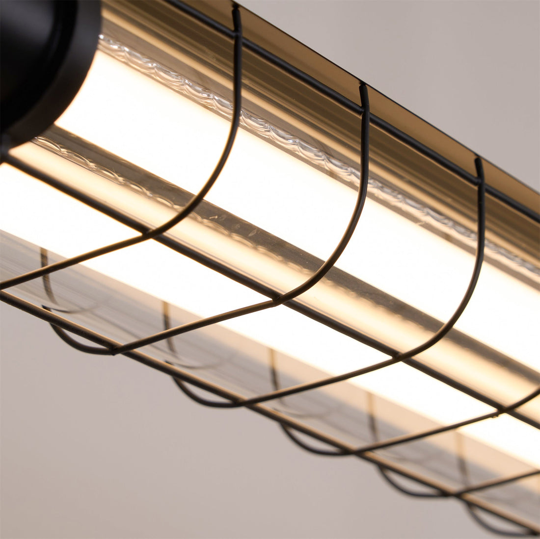 Handcrafted Glass Channel-Set Diffusers Linear Chandelier Sleek Design