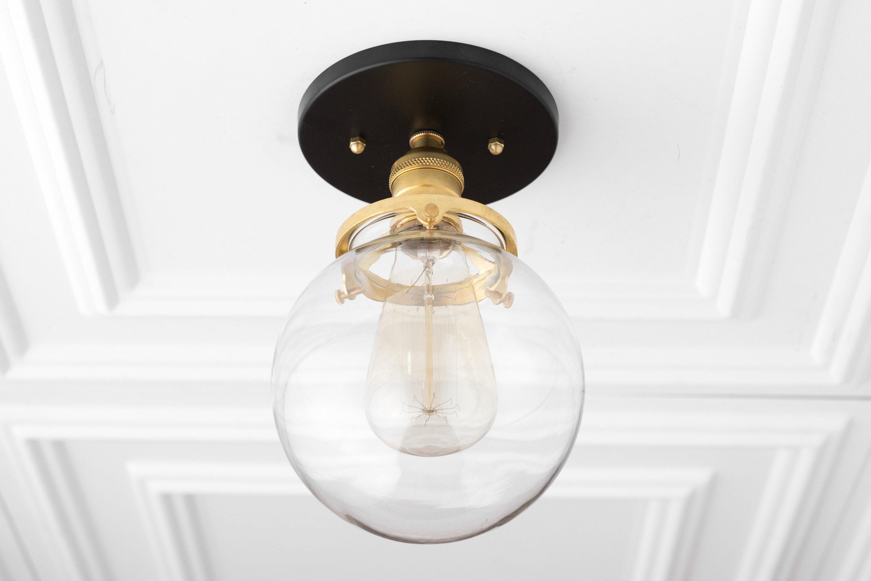 Glorica Glass Retro Globe Ceiling Light - Vintage Industrial Home Lighting