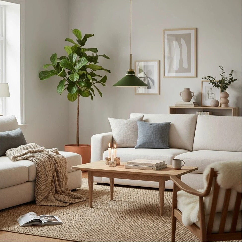 Aurenza Modern Farmhouse Pendant Light - Adjustable Shade for Warm Ambiance