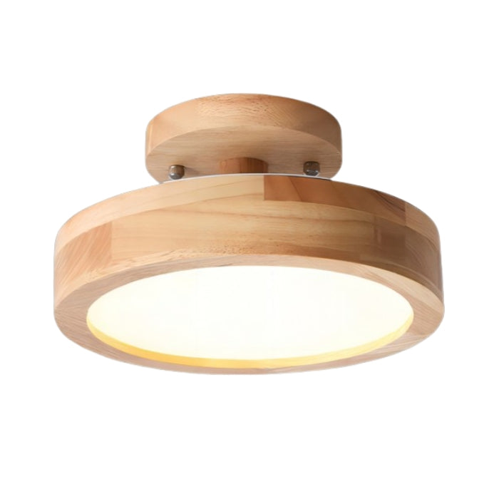 Plafonnier rond Macaron – Plafonnier en bois de style scandinave