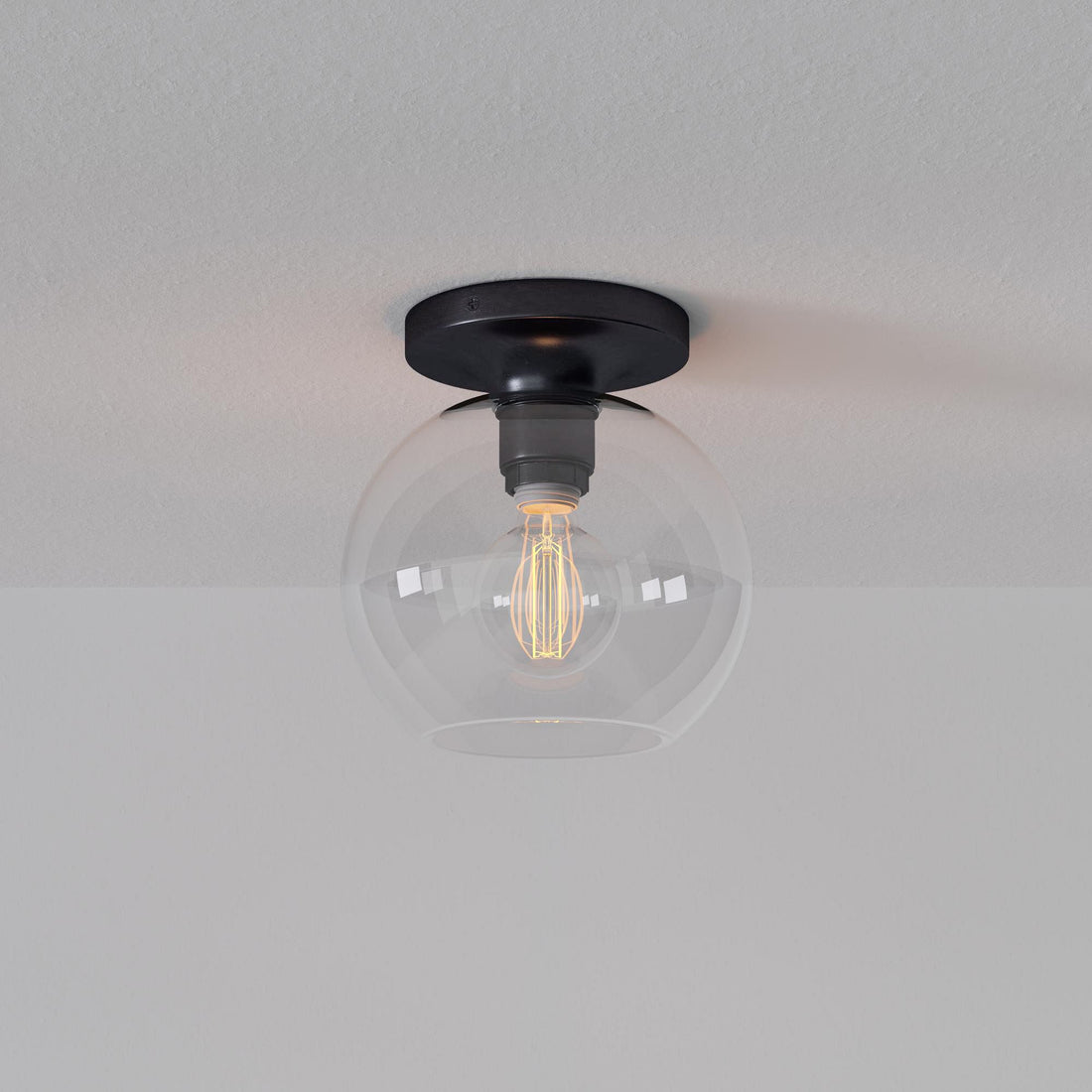 Selvion Modern Globe Ceiling Light - Damp-Rated Bathroom Lighting - Luxe Glass Shade
