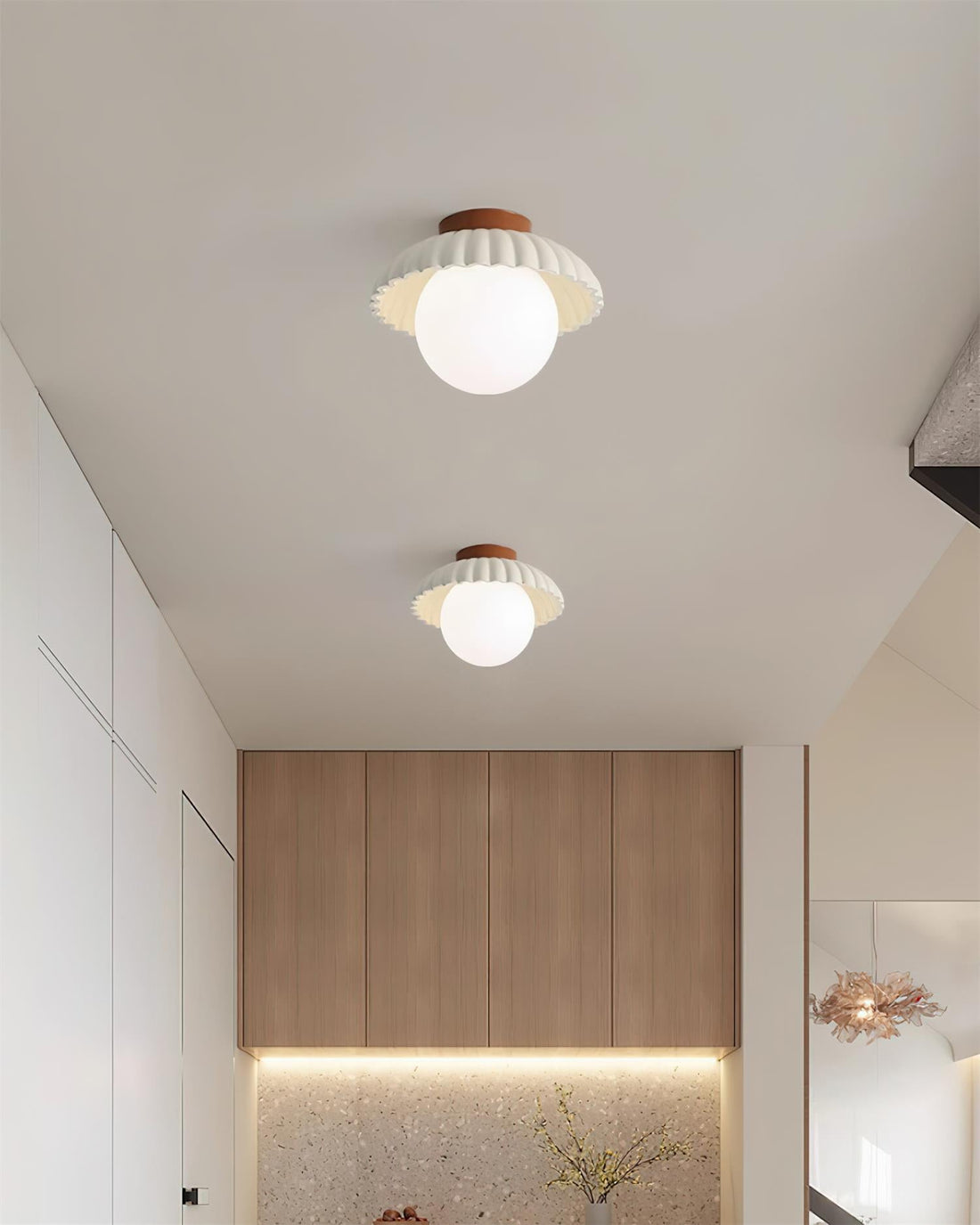 Classy Alien Cream Style Ceiling Light with Classic Round Shape