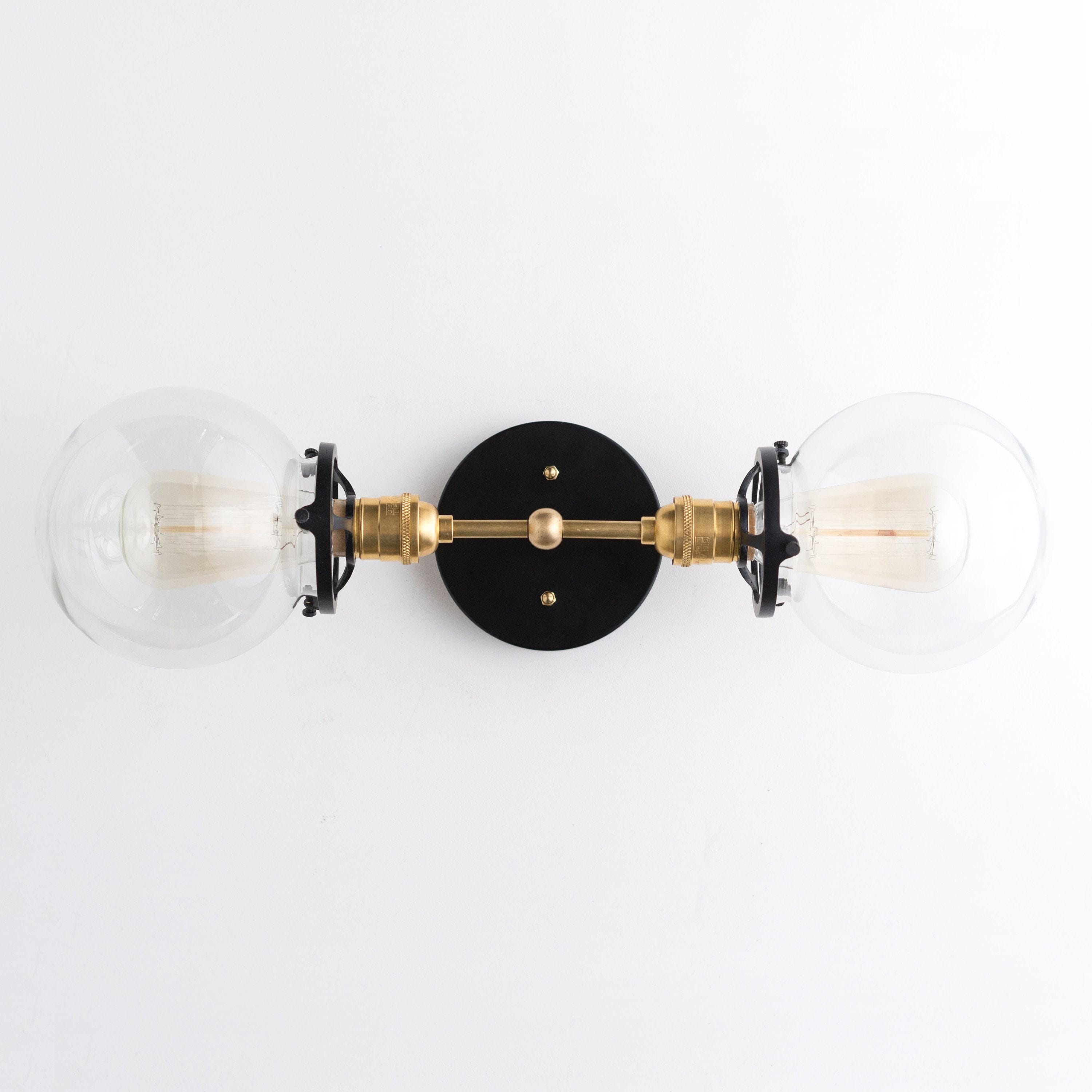 Lumio Globe Industrial Vanity Lighting- Modern Double Globe Wall Light