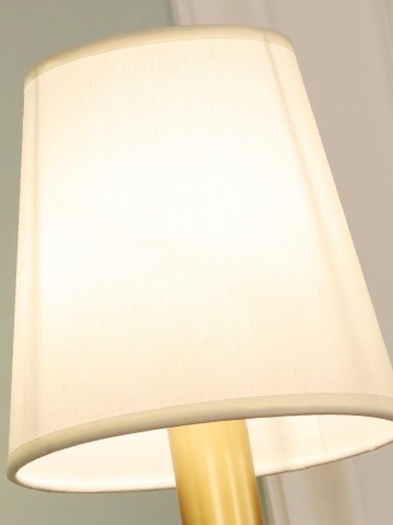 Classic Fabric Shade Sconce-Ceramic Wall Light for Hallway or Bedroom