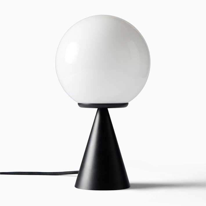 Ulvara Modern Table Lamp - Glass Globe and Tapered Base for Bedroom Glow
