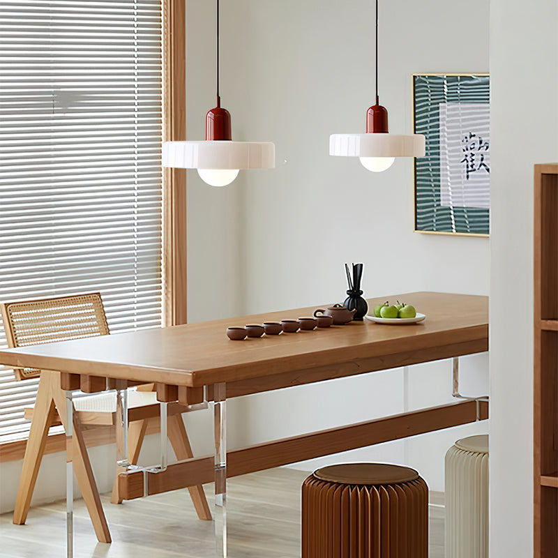 Disc Orb Glass Pendant Lamp – Morandi Pendant Light for Living Rooms