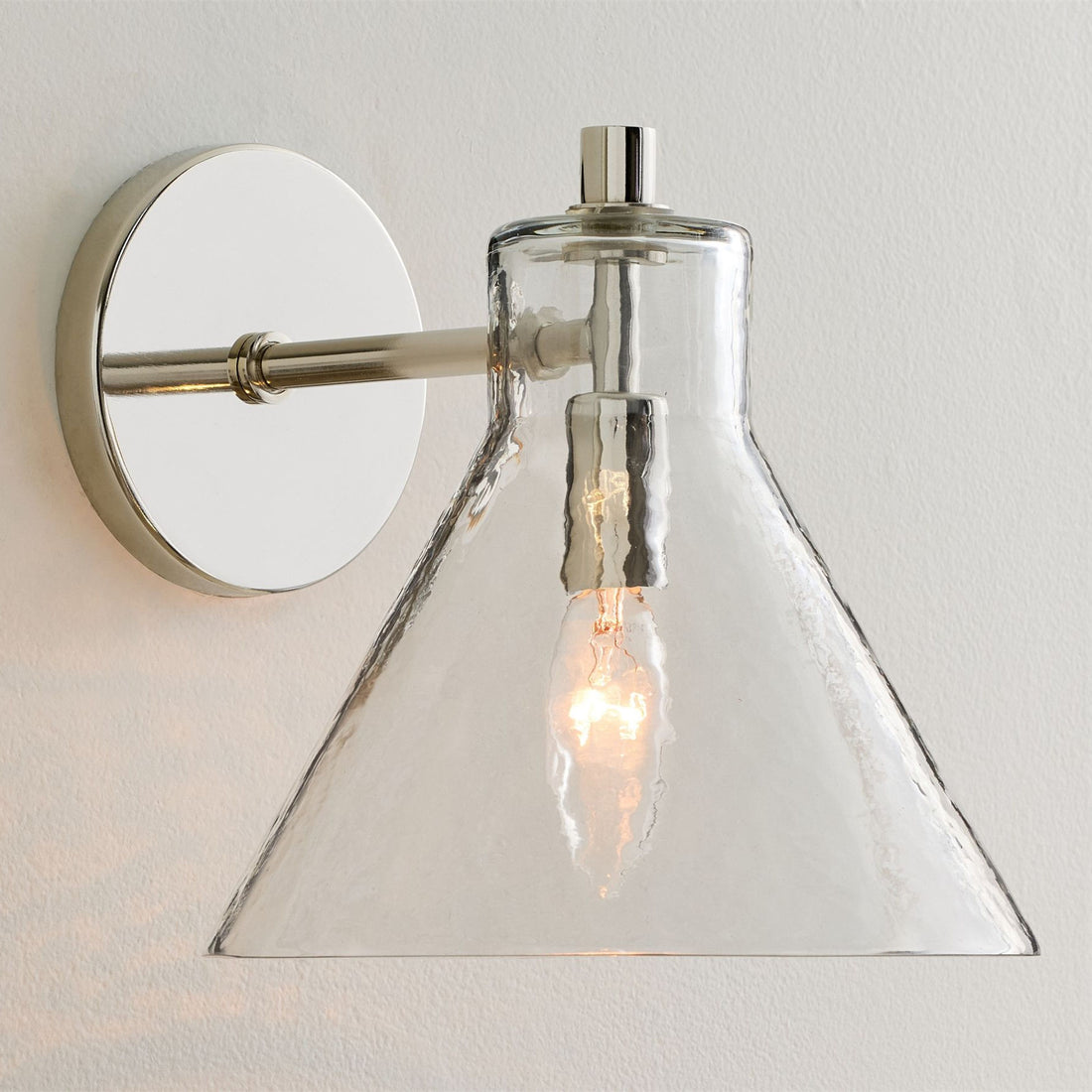 Applique double en verre recyclé Glavira - Éclairage mural d'intérieur en laiton