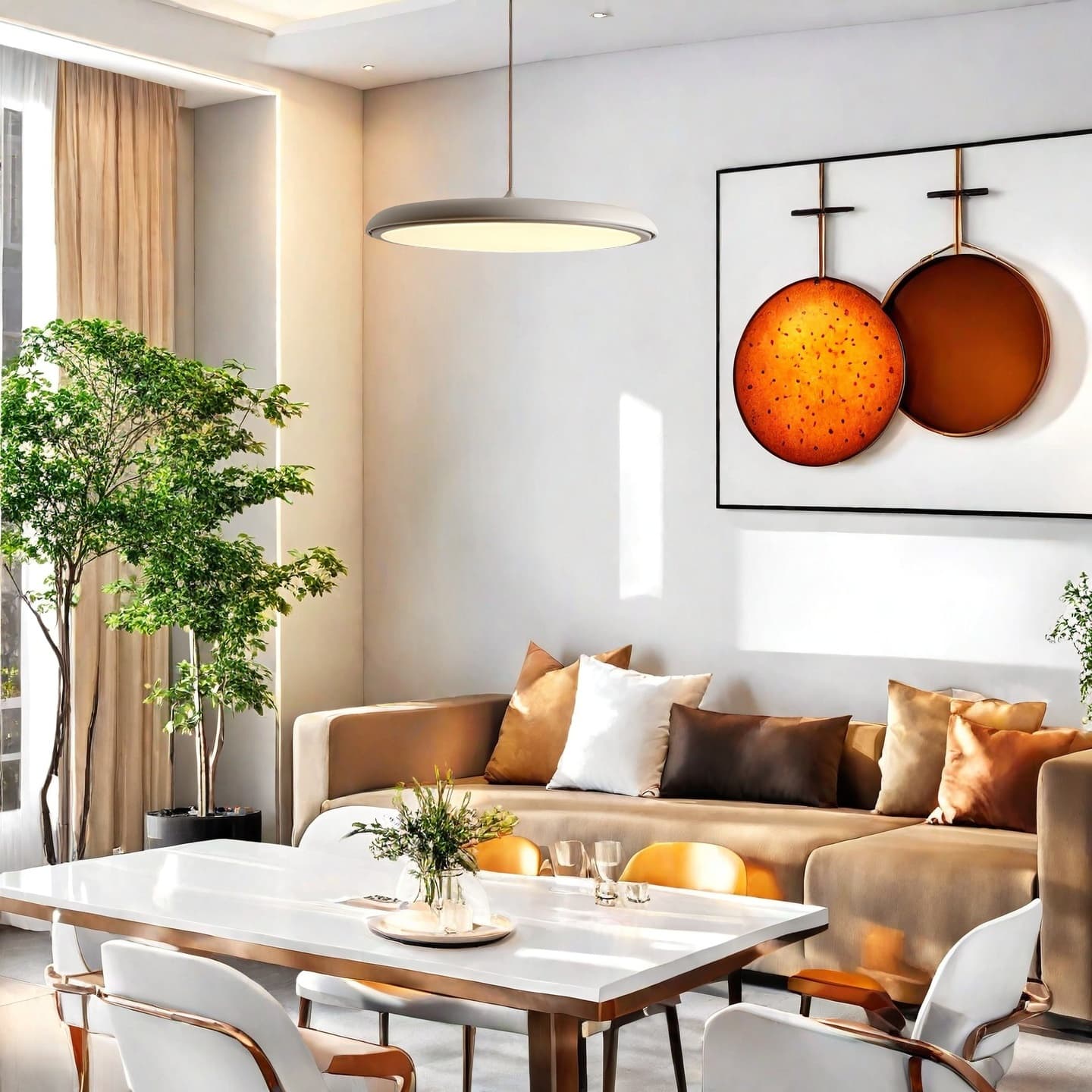 Macaron Pendant Light - Contemporary Dark Blue Metal Acrylic Decor