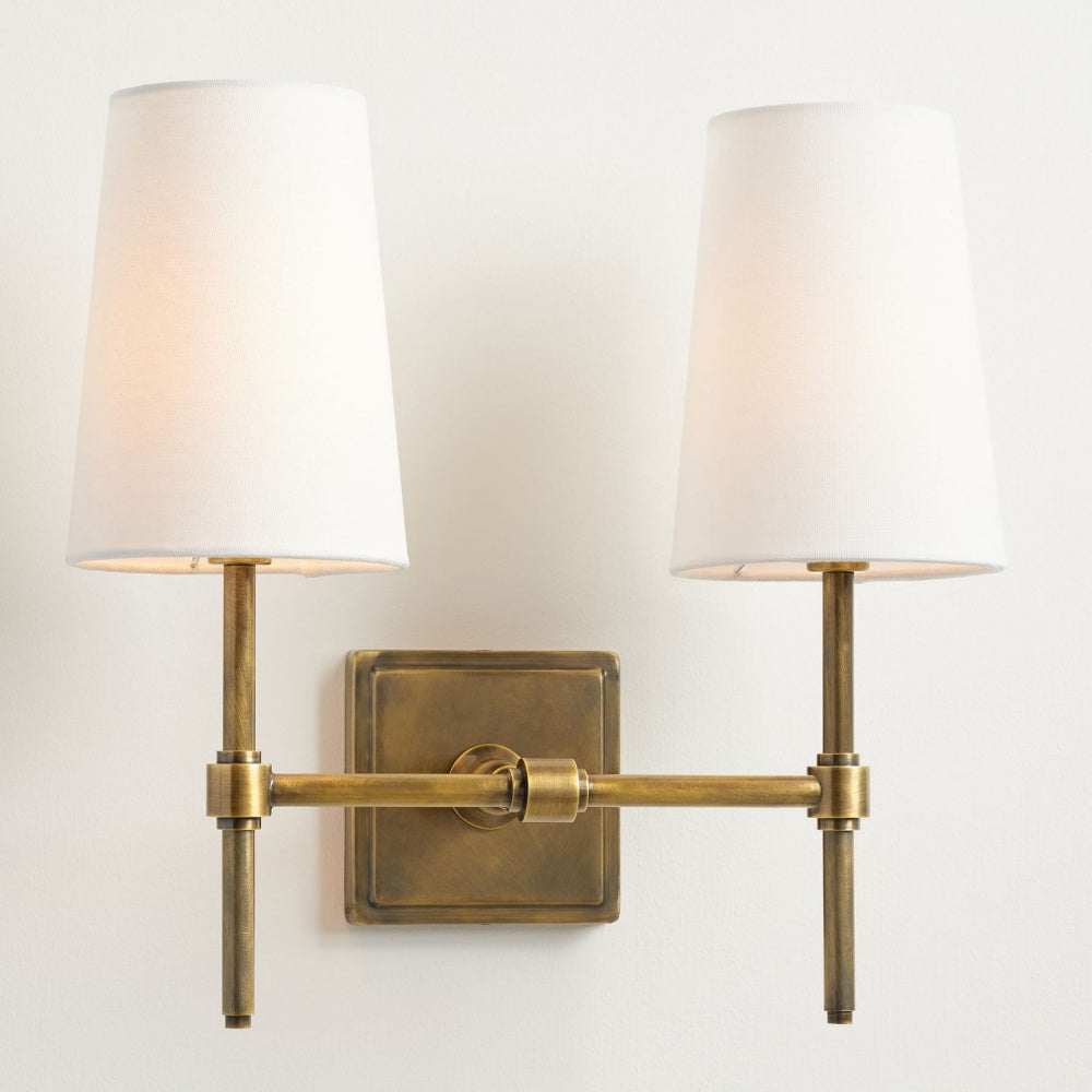 Derlina Multi-Head Wall Lamp - Retro Metal Linen Sconce for Bedroom