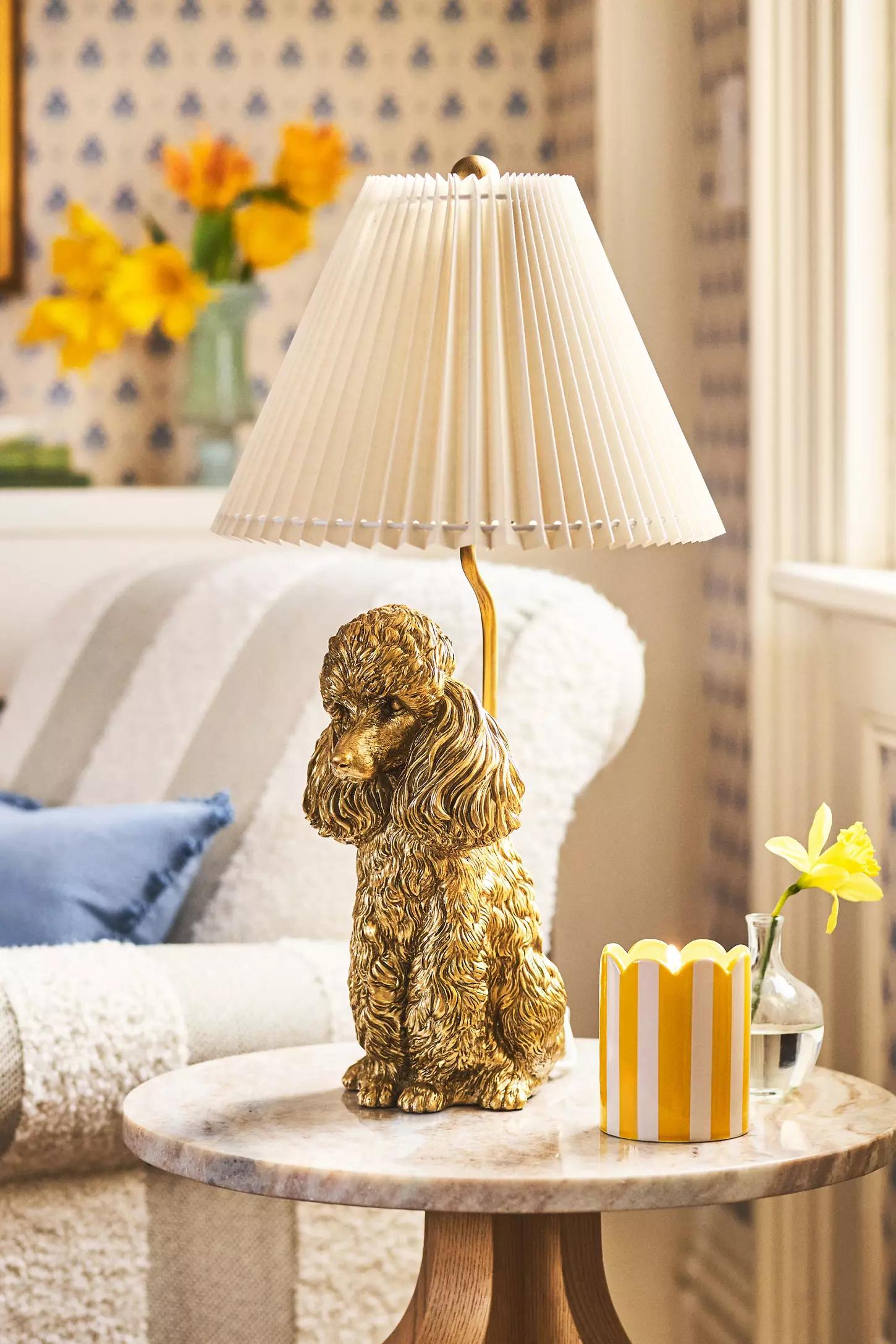 Pawdia Fabric Decorative Table Lamp - Animal Sculpture Bedside Lamp