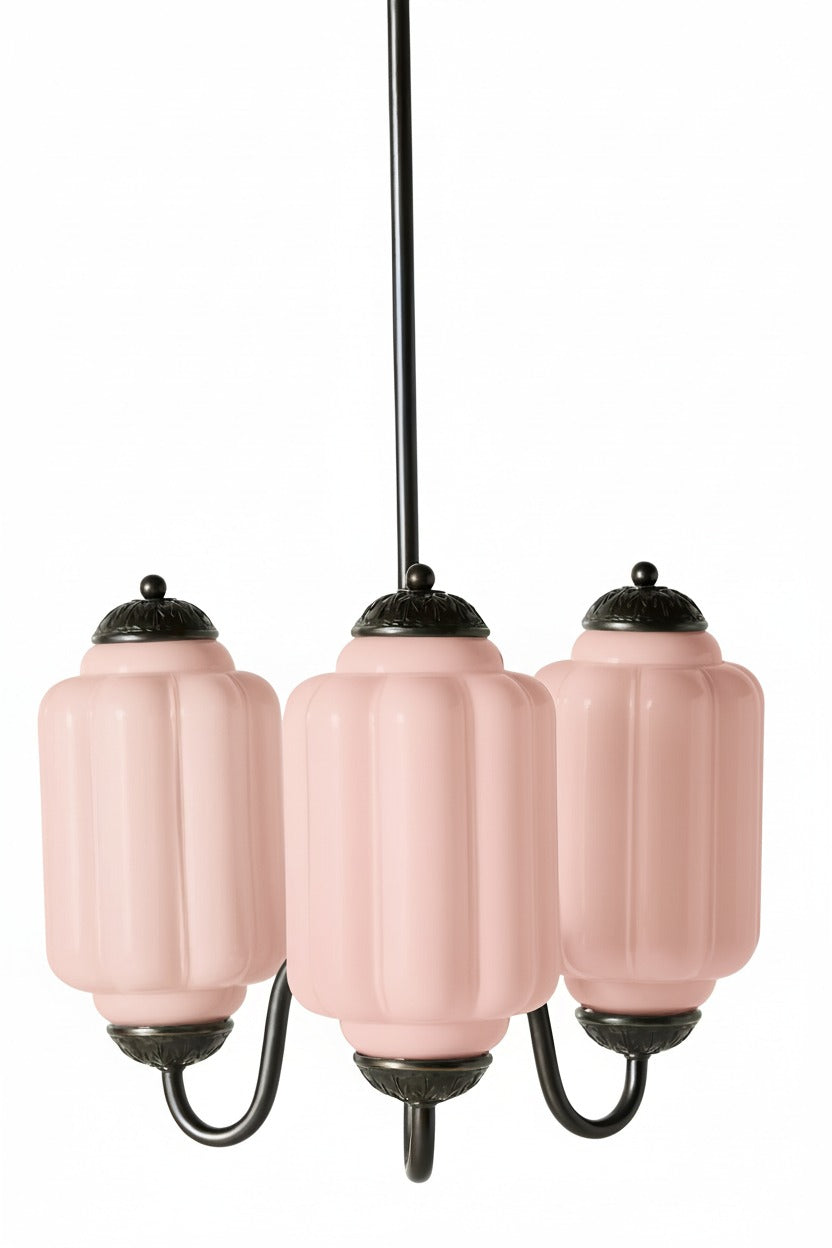 Eloise Vintage Glass Chandelier - Milk Glass Home Accent