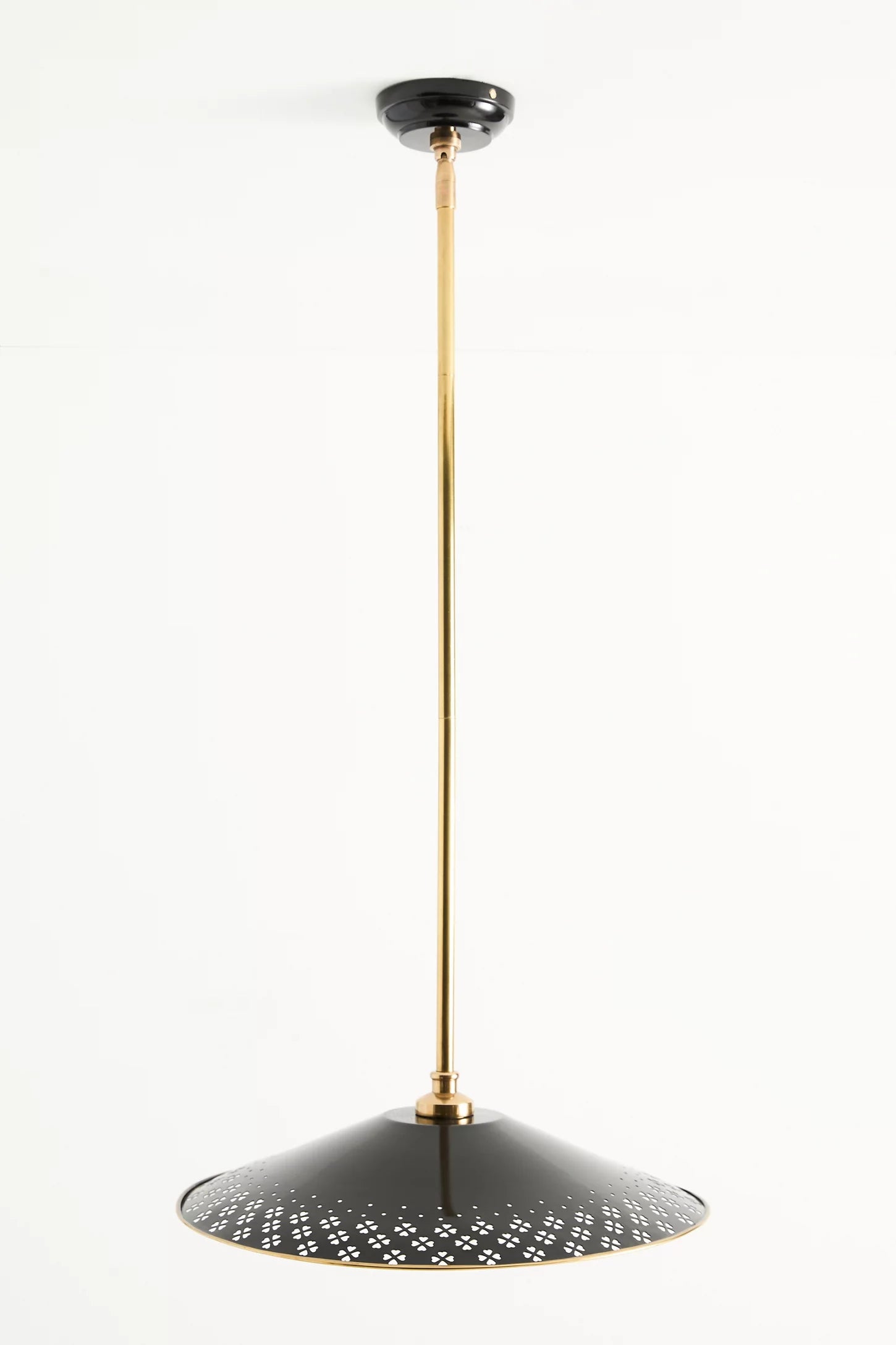 Auriglow Enameled Brass Pendant With Clover Cutout Shade