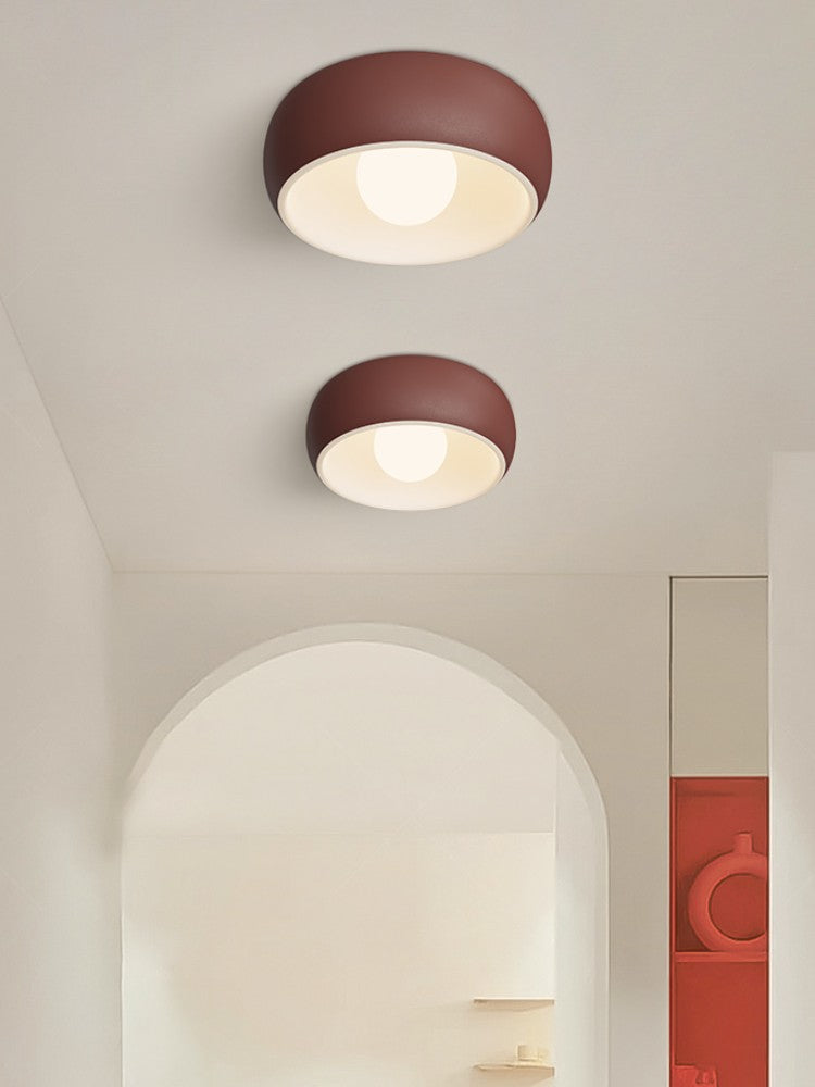 Modern Glass Metal Ceiling Light in Walnut for Indoor Lighting