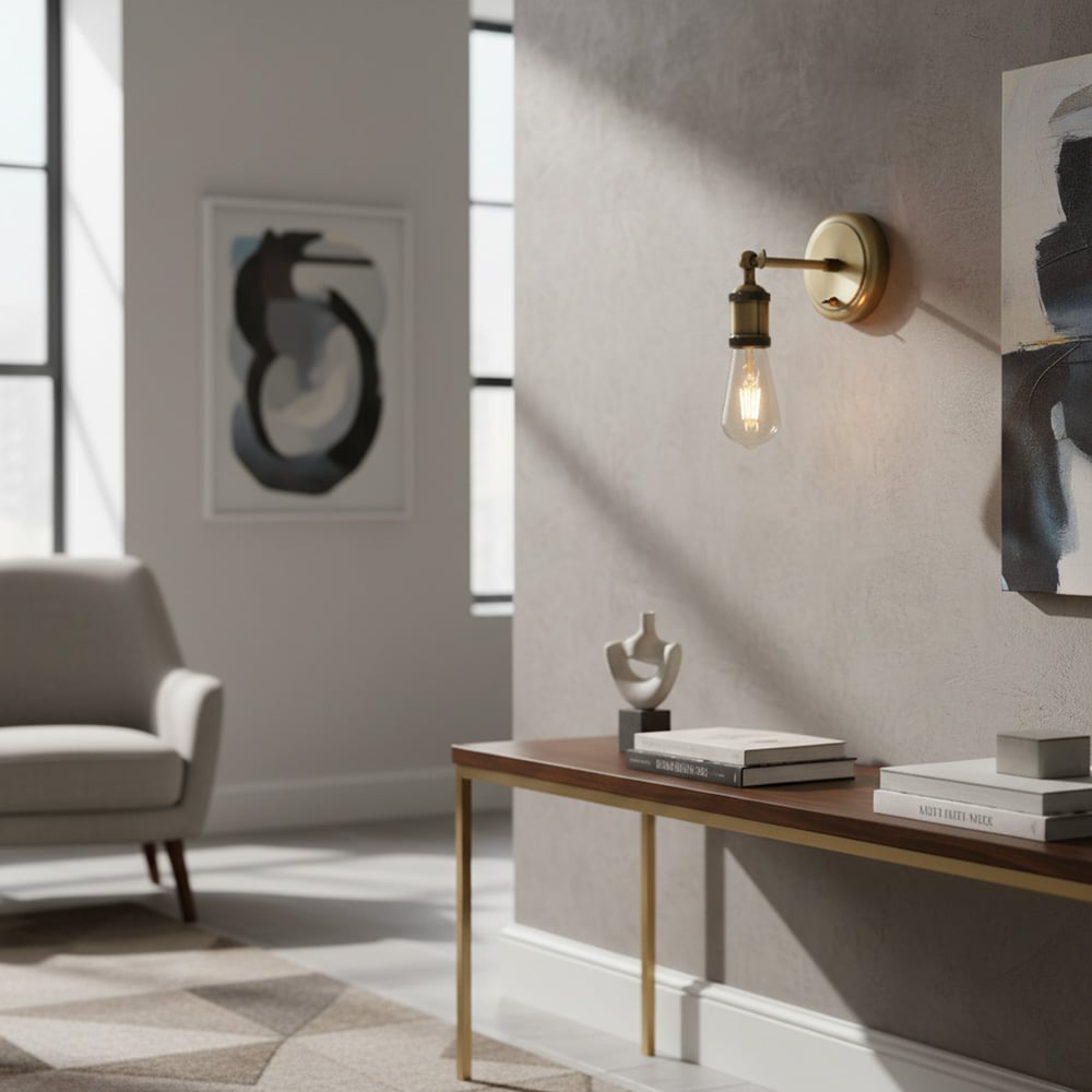 Vintage Hal Brass Adjustable Wall Light for Living Room