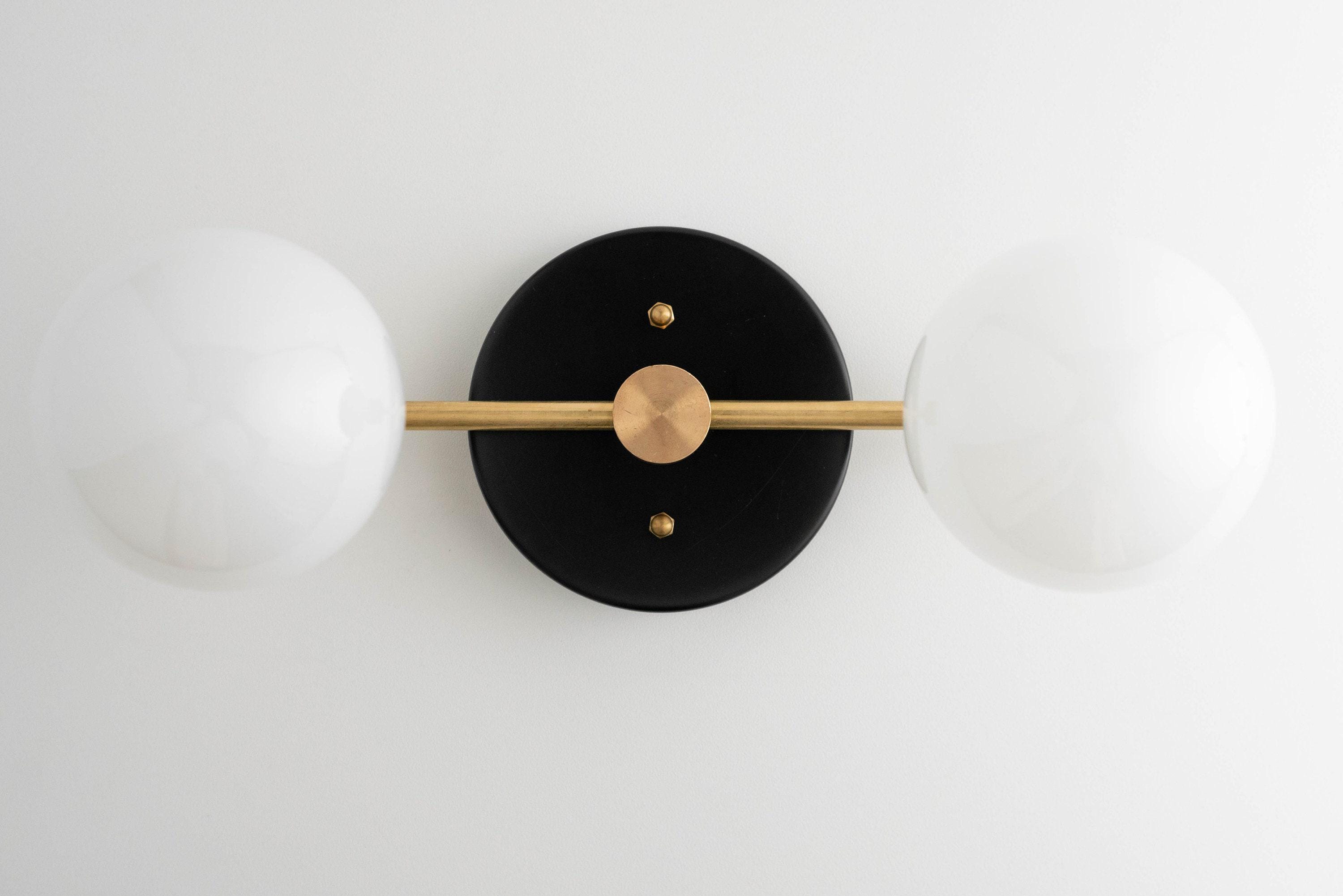 Glorica Glass Vanity Light - Modern Brass Wall Sconce for Bathroom Style