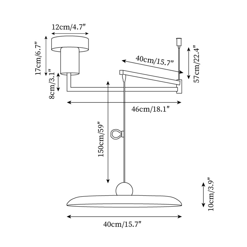 Adjustable Articulated Arm Metal Pendant Light